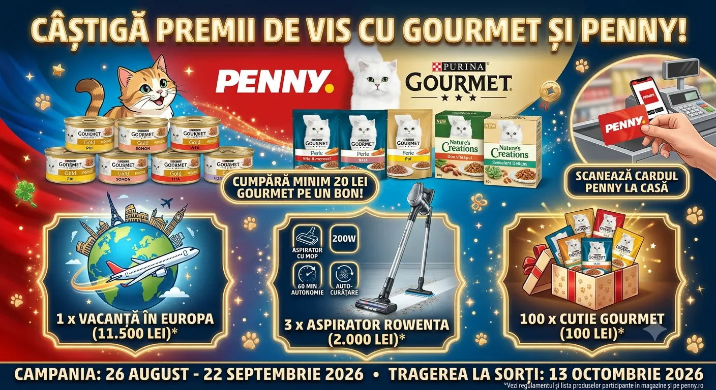 Concurs Penny: Cumpără Gourmet și câștigă vacanță în Europa (până pe 22 Septembrie) -...