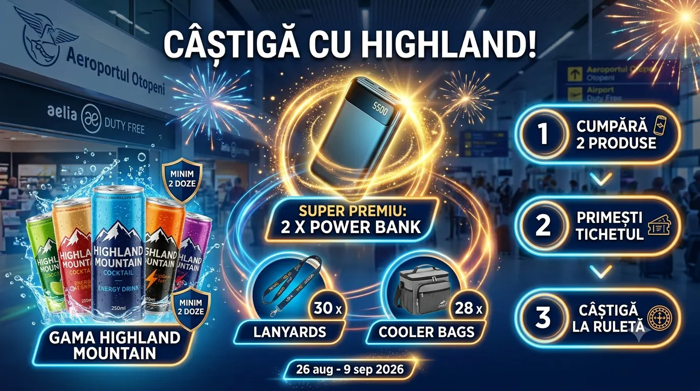 Concurs Aelia OTP - Cumpără și câștigă Power Bank Highland Mountain (până pe 9 septembrie)...