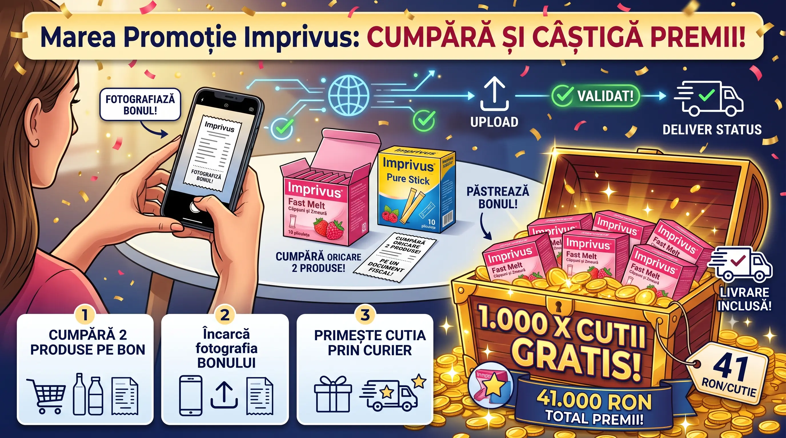 Concurs Imprivus: Cumpără și câștigă 1.000 de cutii Fast Melt (până pe 31 octombrie) -...