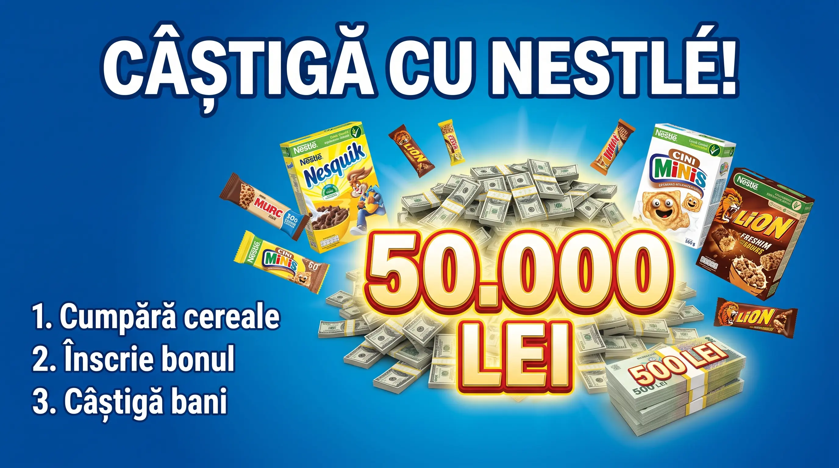 Concurs Nestlé Cereale Cumpără și câștigă 50.000 lei (până pe 31 iulie) - Concursier