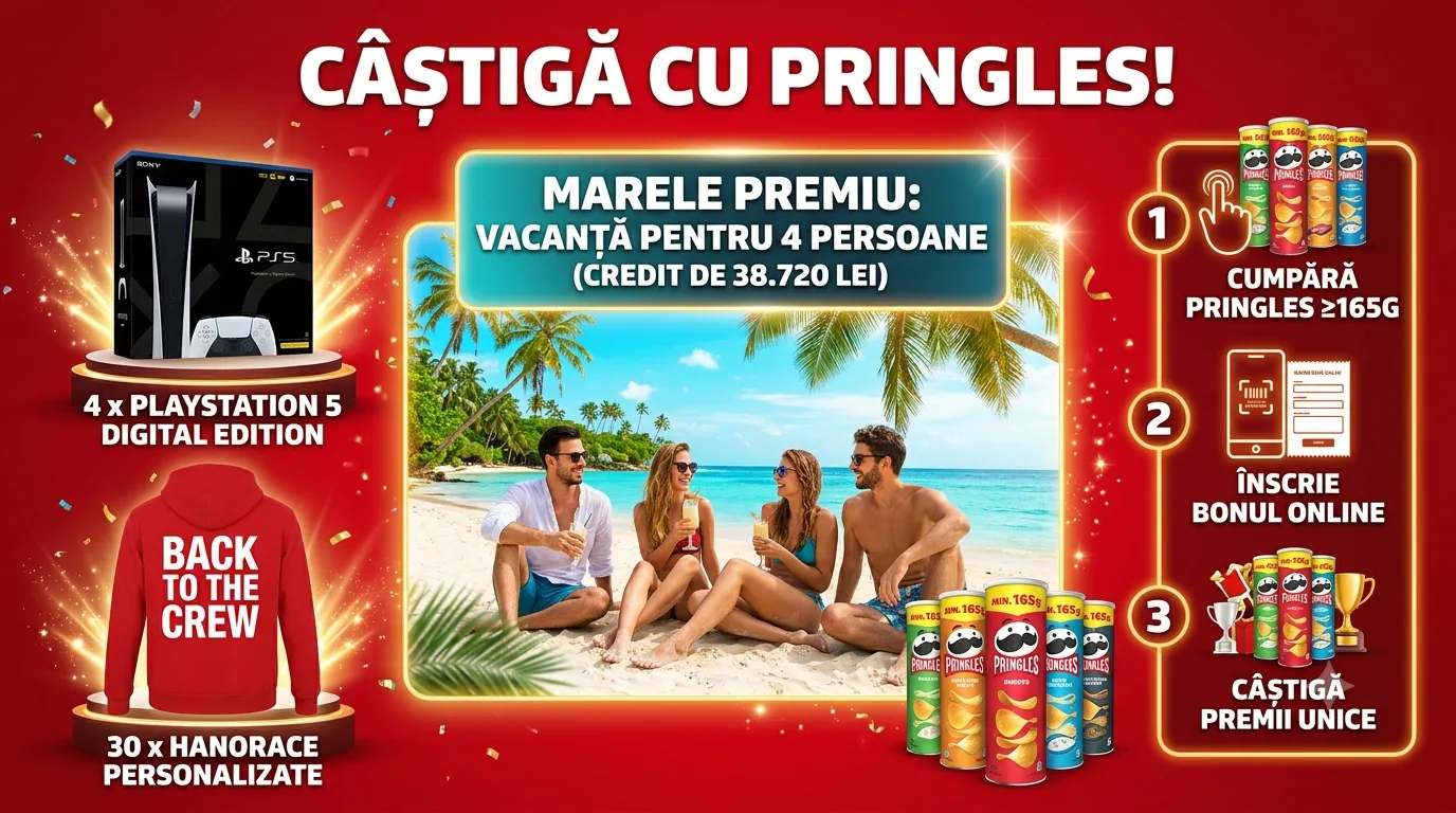 Concurs Pringles - Cumpără și câștigă o vacanță pentru 4 persoane (până pe 30 septembrie) -...
