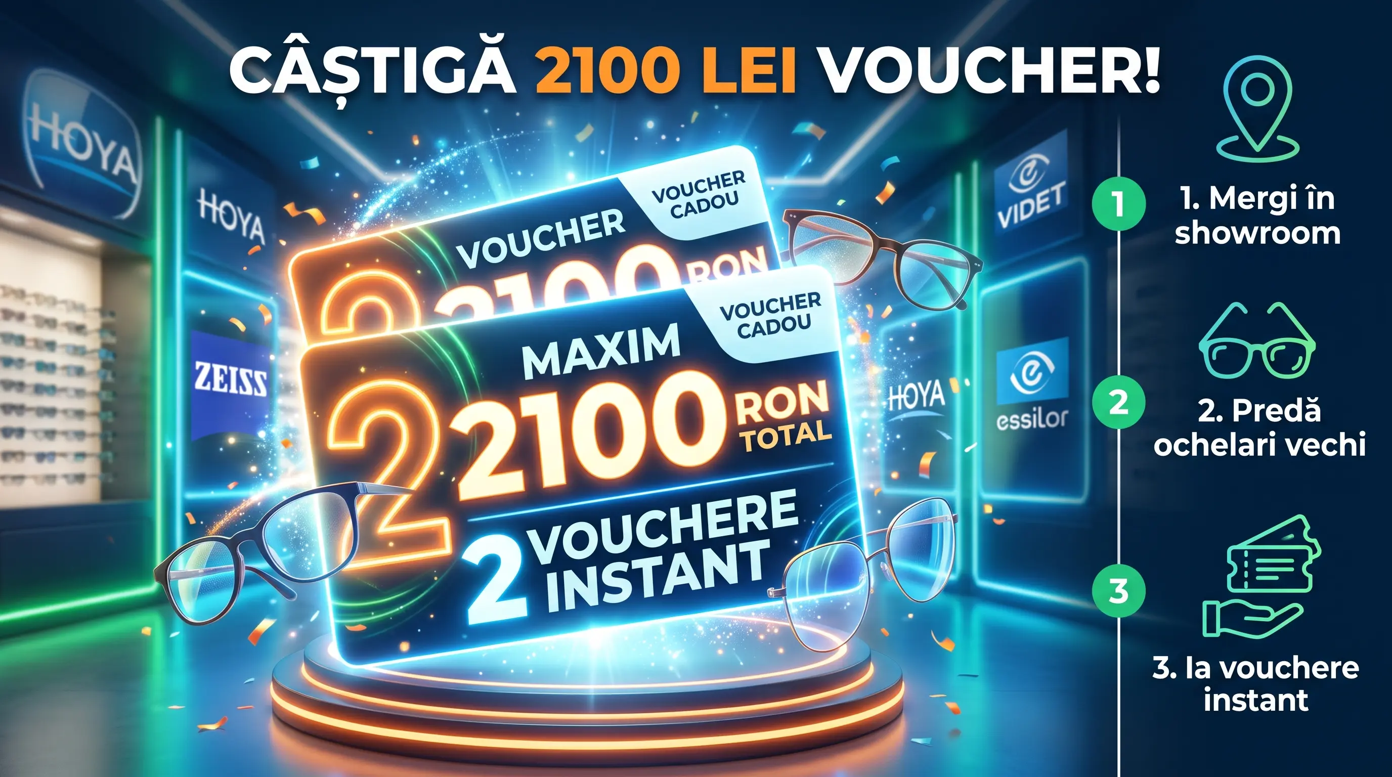 Concurs Ofertă Videt: Predă ochelarii vechi și primește vouchere de până la 2100 lei (până...