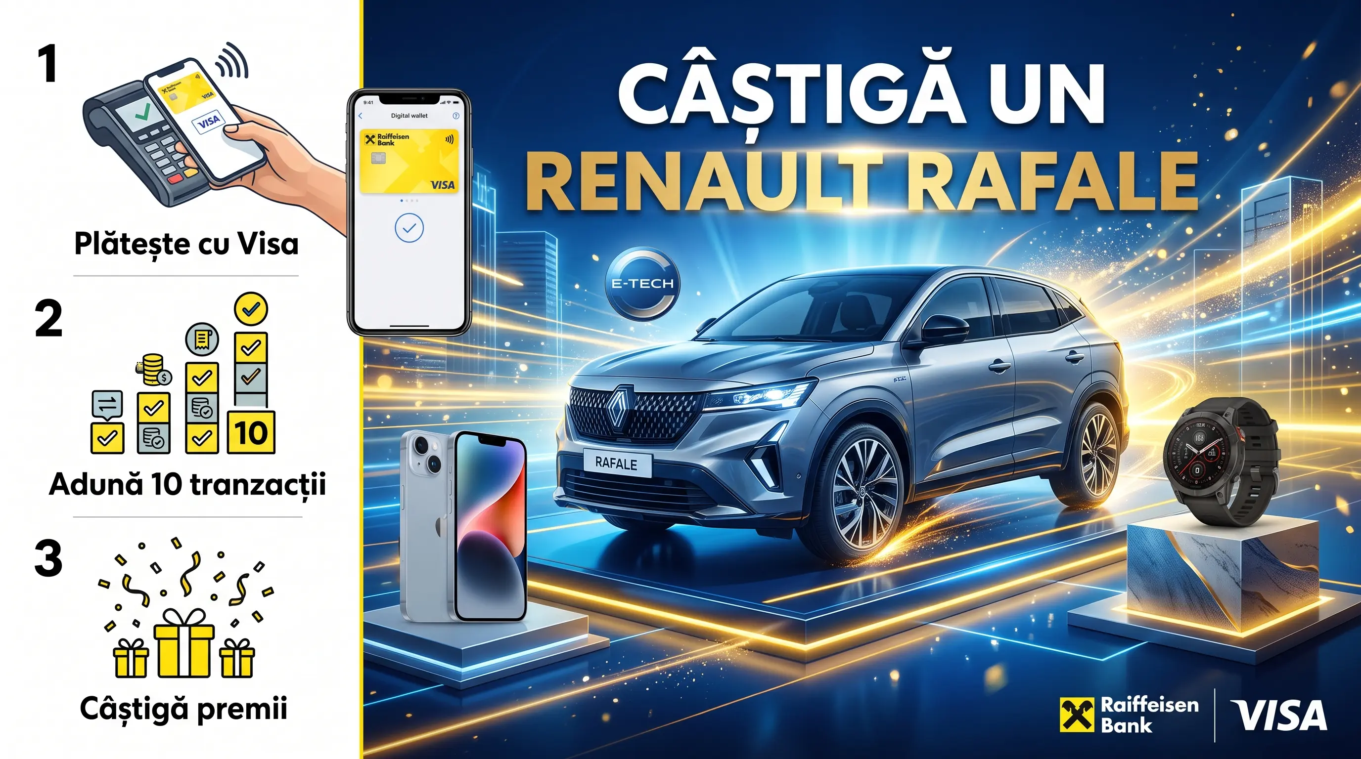 Concurs Raiffeisen Bank: Cumpără și câștigă un Renault Rafale Hybrid (până pe 31 decembrie...