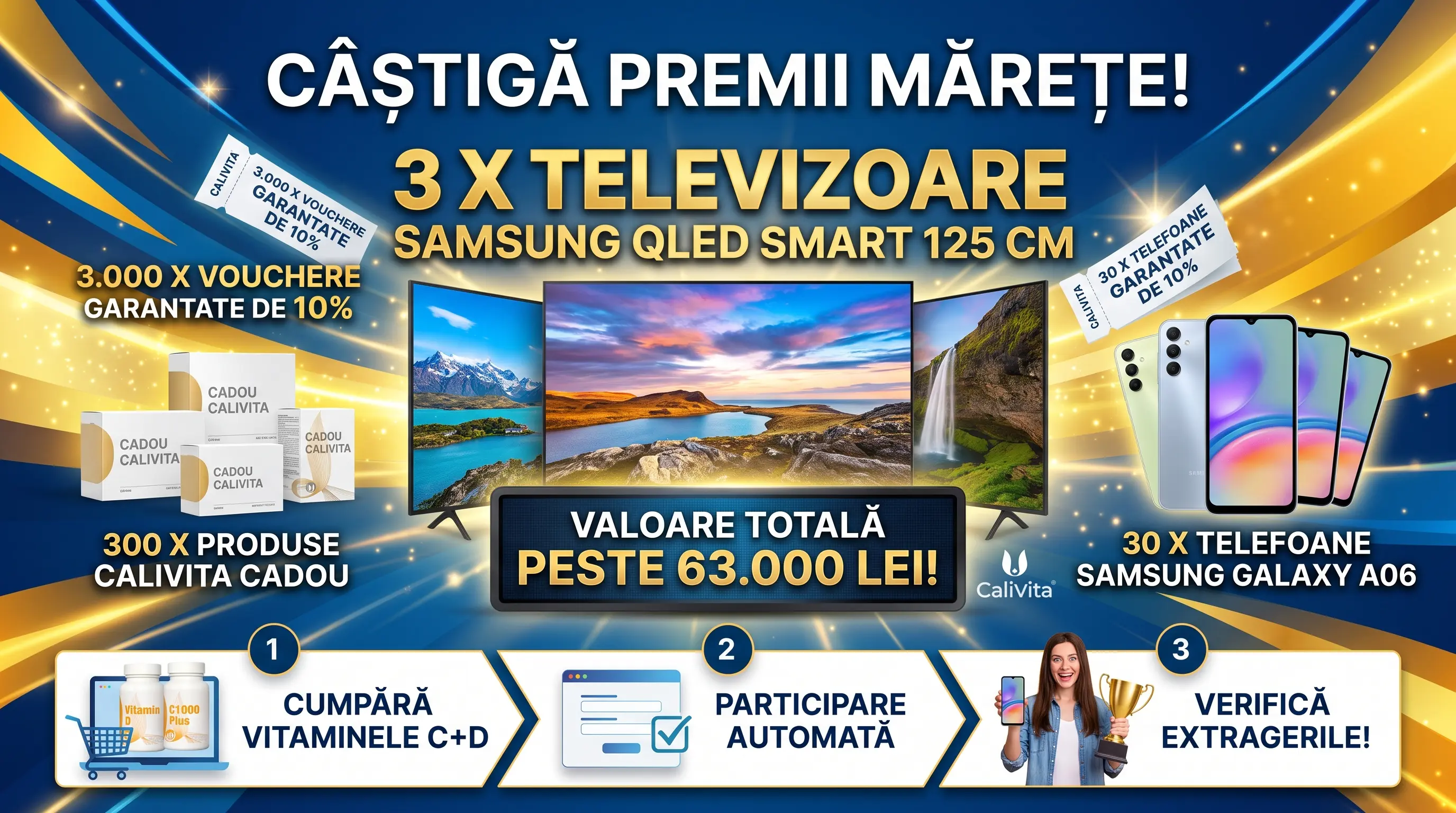Concurs Calivita: Cumpără Pachetul Vitamine C+D și Câștigă Televizoare Samsung QLED (până...