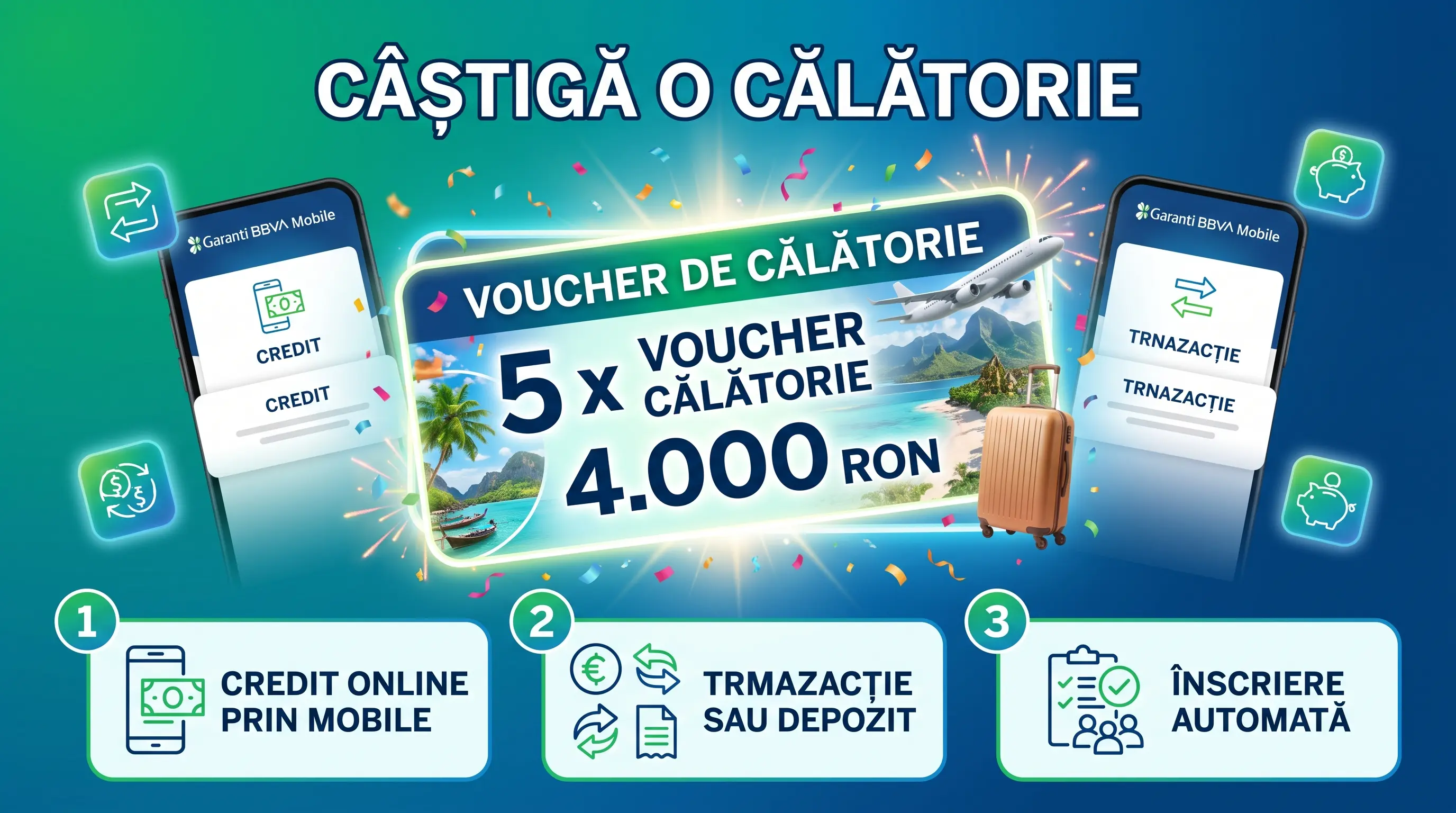 Concurs Garanti BBVA: Câștigă Vouchere de Călătorie în valoare de 4.000 RON (până pe 1...