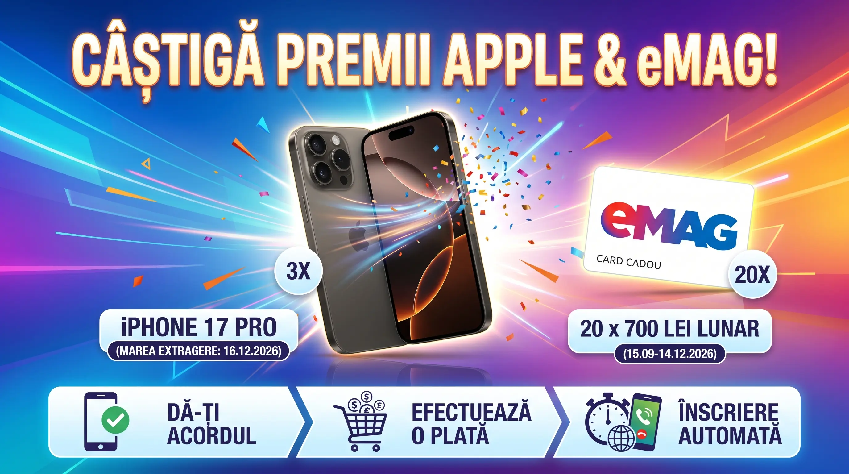 Concurs KRUK - Câștigă iPhone 17 Pro sau carduri eMAG (până pe 16 decembrie) - Concursier
