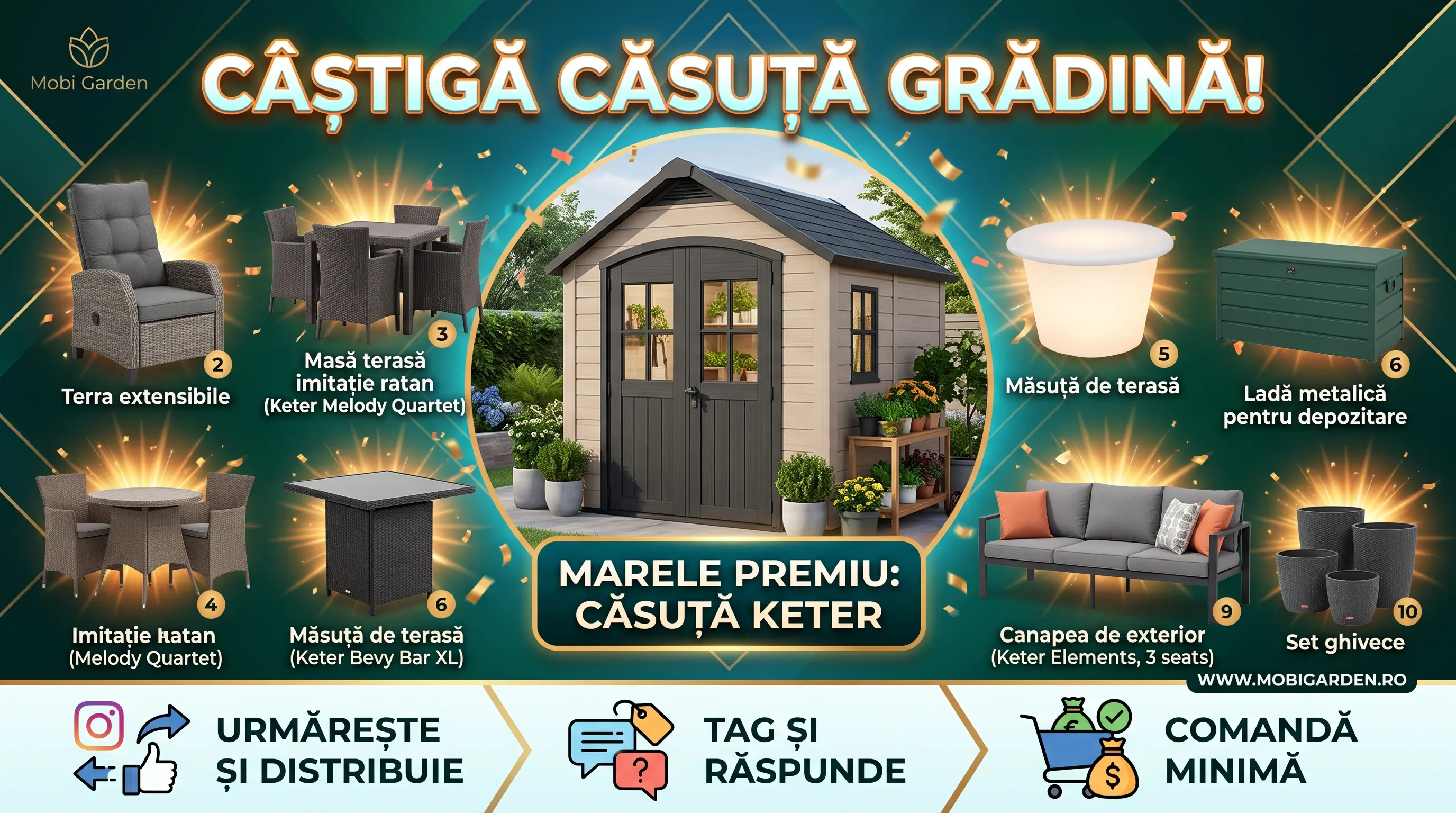 Concurs Mobi Garden: Câștigă o Căsuță de Grădină Keter (până pe 15 Noiembrie) - Concursier