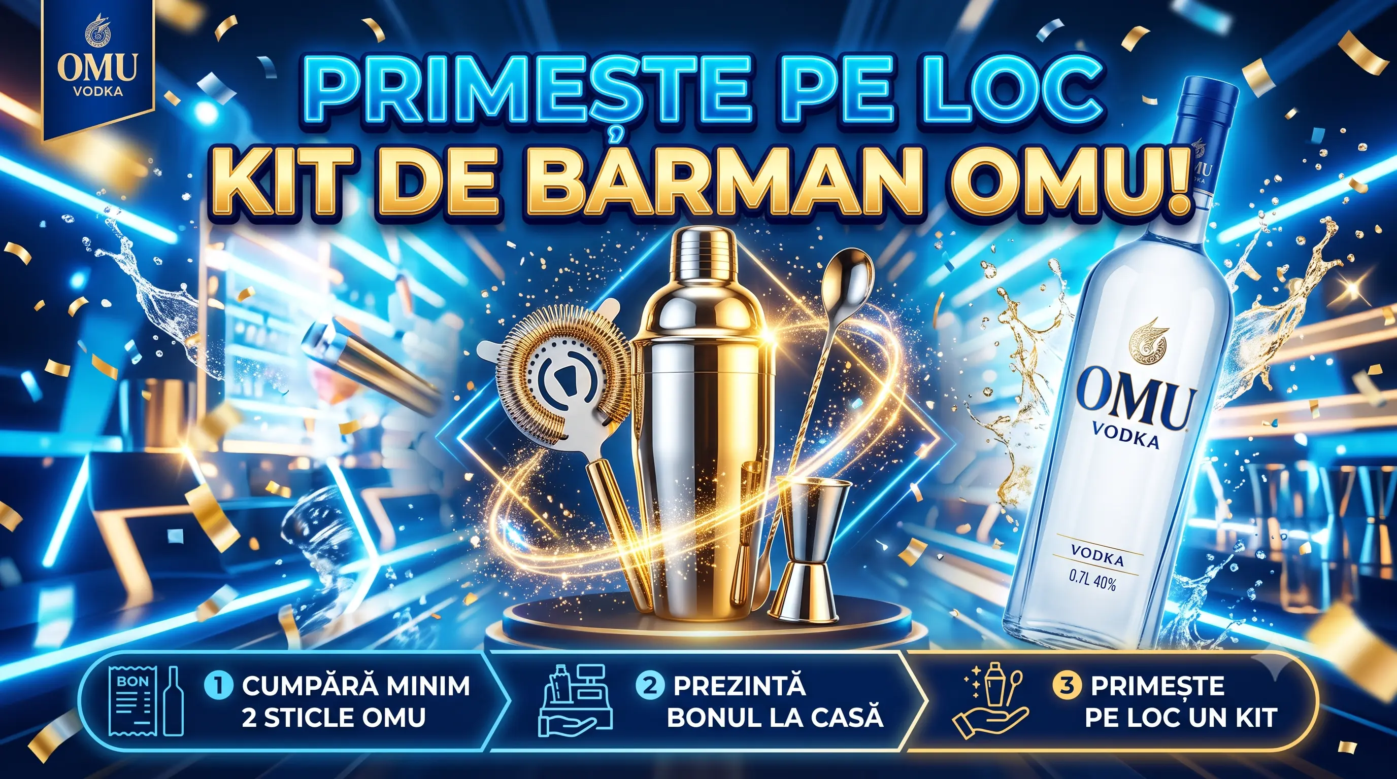 Concurs OMU - Cumpără 2 sticle și primește kit de barman (până pe 1 ianuarie) - Concursier