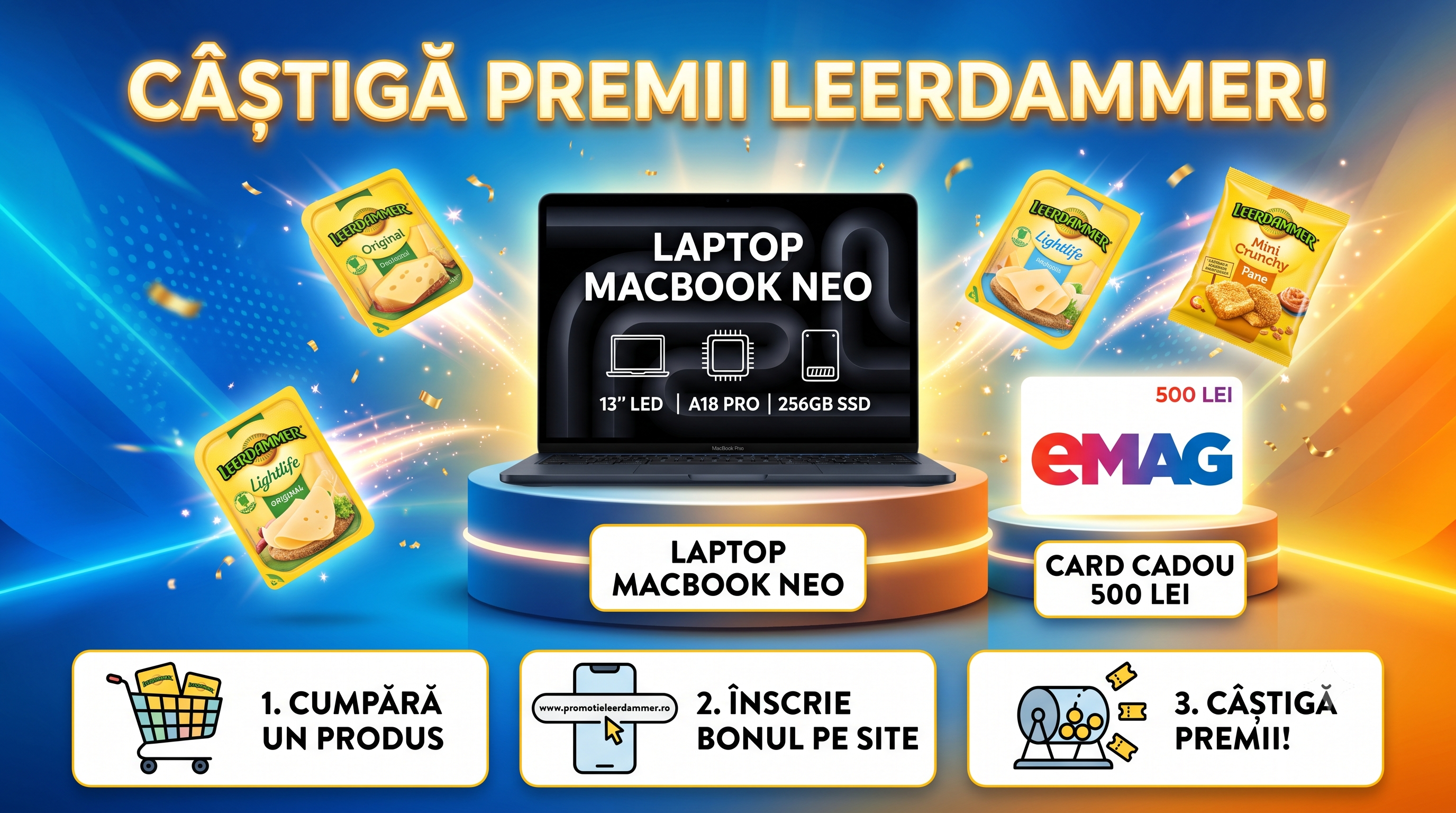 Concurs Concurs Leerdammer Câștigă laptop Apple MacBook Neo (până pe 4 octombrie) - câștigă...
