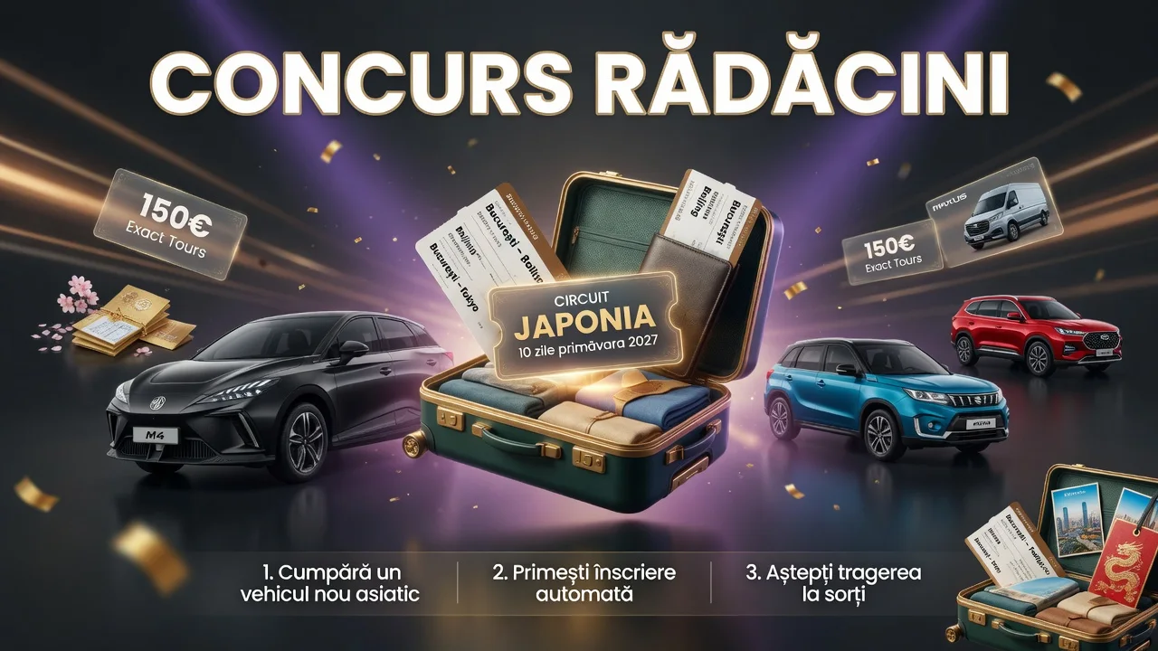 Concurs Rădăcini: Cumpără un autovehicul nou și câștigă un circuit în Japonia sau China...