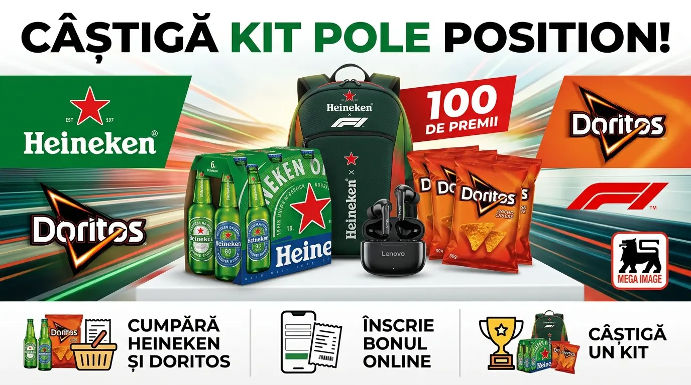 Concurs Mega Image - Cumpără Heineken și Doritos și câștigă kit Pole Position (până pe 14...