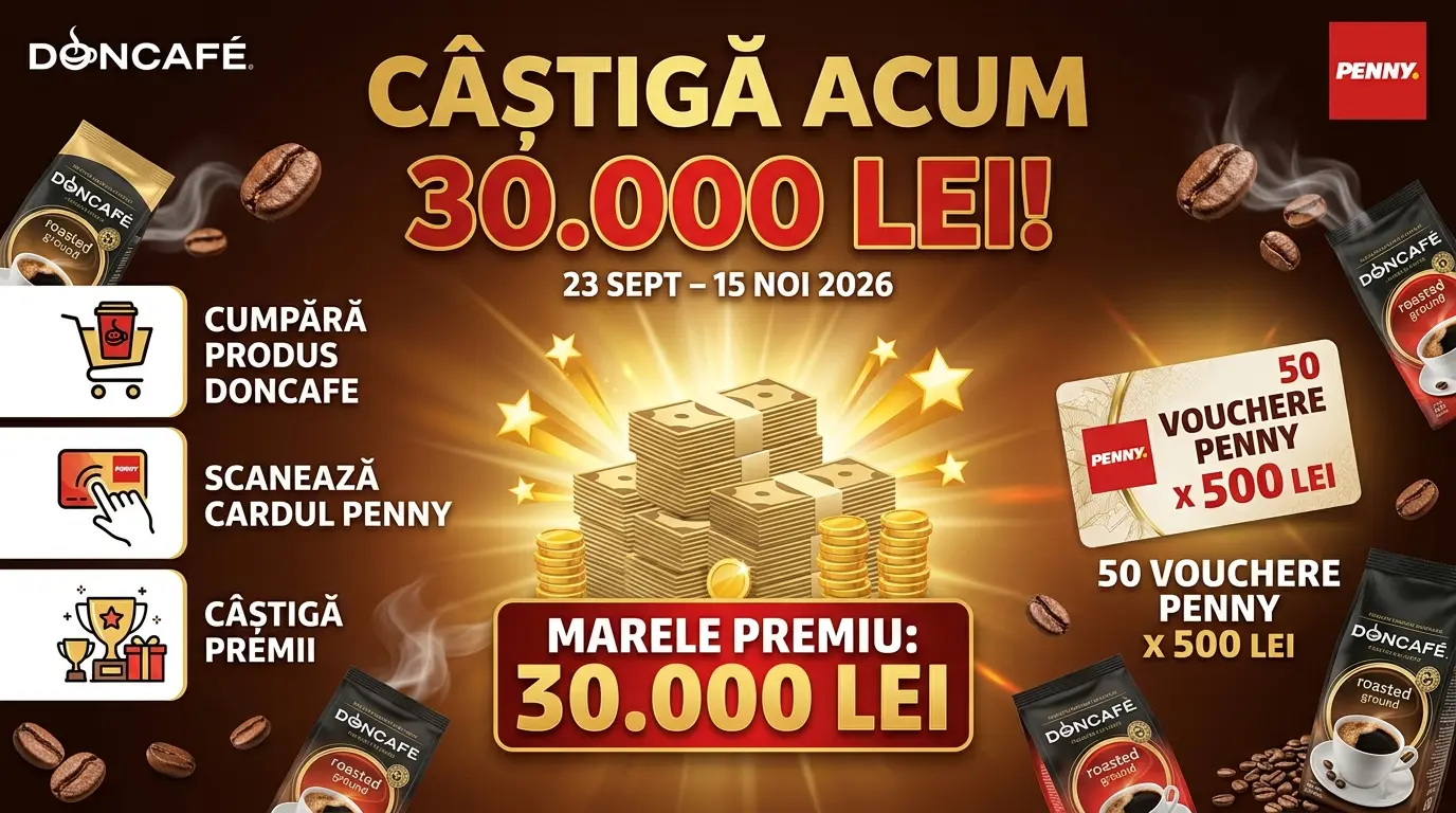 Concurs PENNY: Cumpără Doncafe și câștigă 30.000 lei (până pe 15 Noiembrie) - Concursier