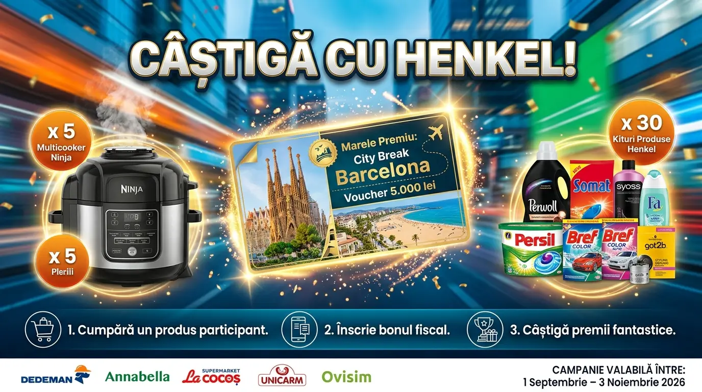 Concurs Henkel Romania: Cumpără și câștigă un City Break Barcelona (până pe 3 Noiembrie) -...