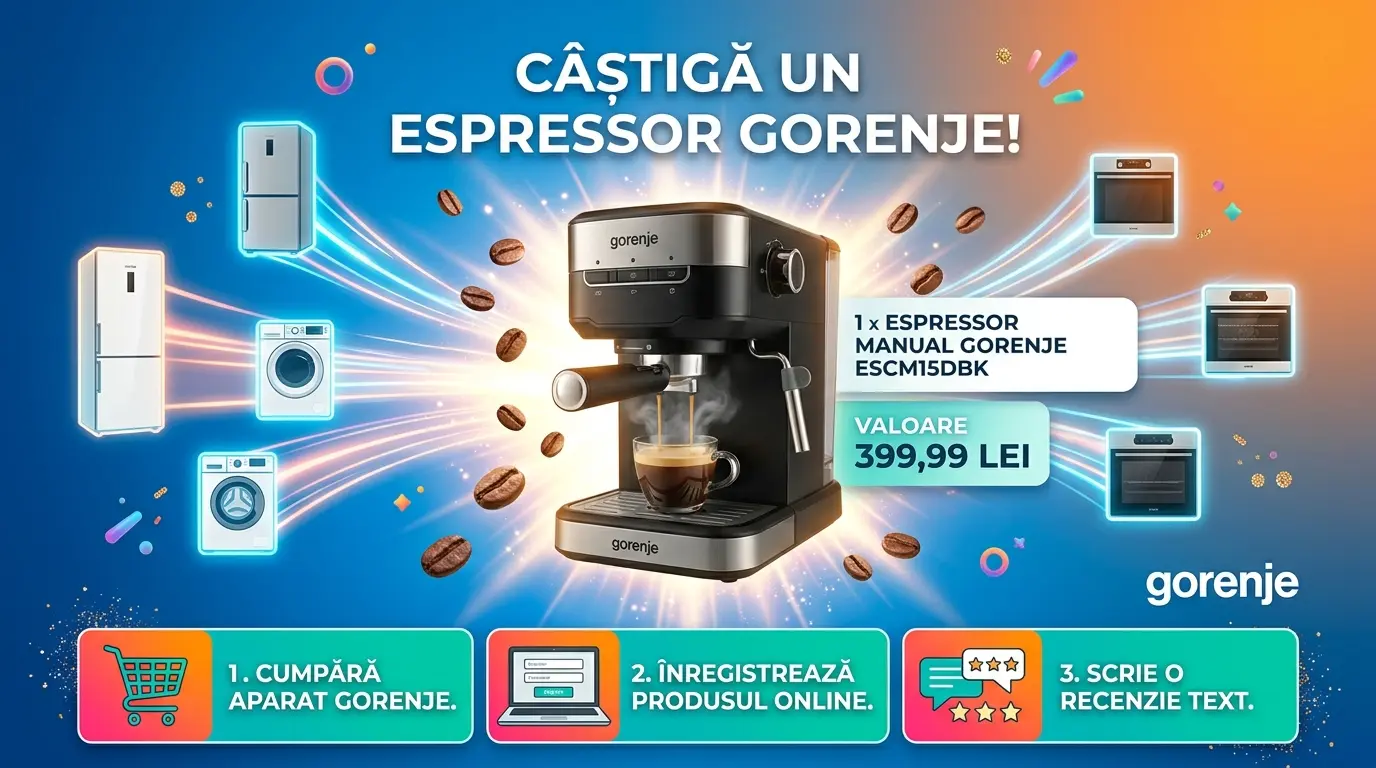 Concurs Gorenje: Cumpără și câștigă un Espressor Manual (până pe 30 Noiembrie) - Concursier