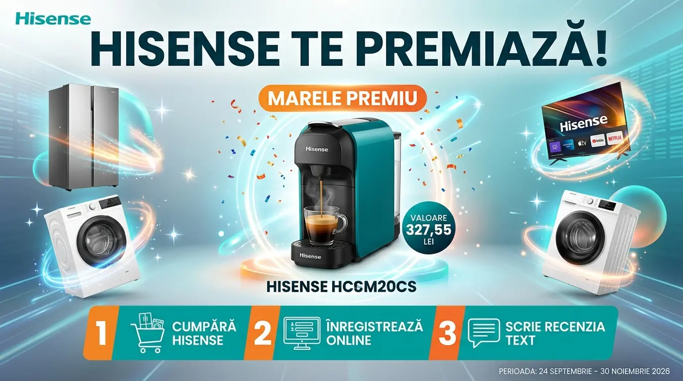 Concurs Hisense Cumpără și câștigă un espressor (până pe 30 Noiembrie) - Concursier