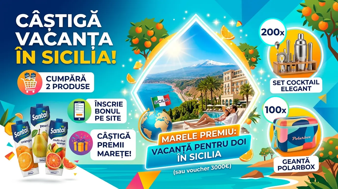 Concurs Concurs Santal - Cumpără 2 produse și câștigă vacanță în Sicilia (până pe 29...