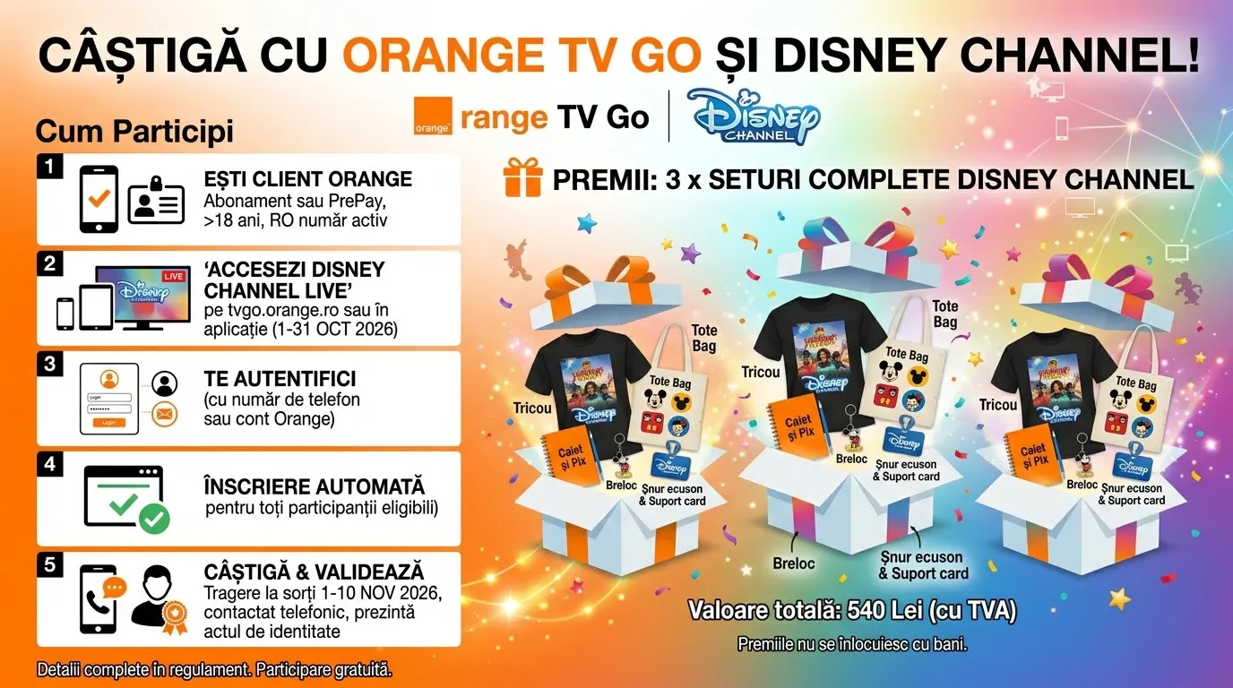 Concurs Orange: Câștigă pachete Disney Channel (până pe 31 Octombrie) - Concurs Gratuit |...