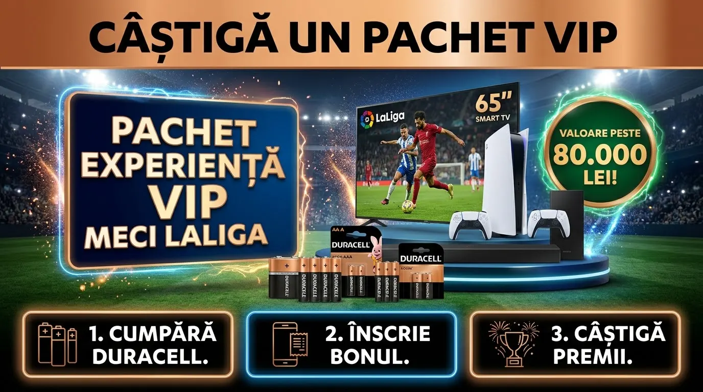 Concurs Duracell: Cumpără și câștigă un Pachet Experiență VIP Meci LALIGA (până pe 31...