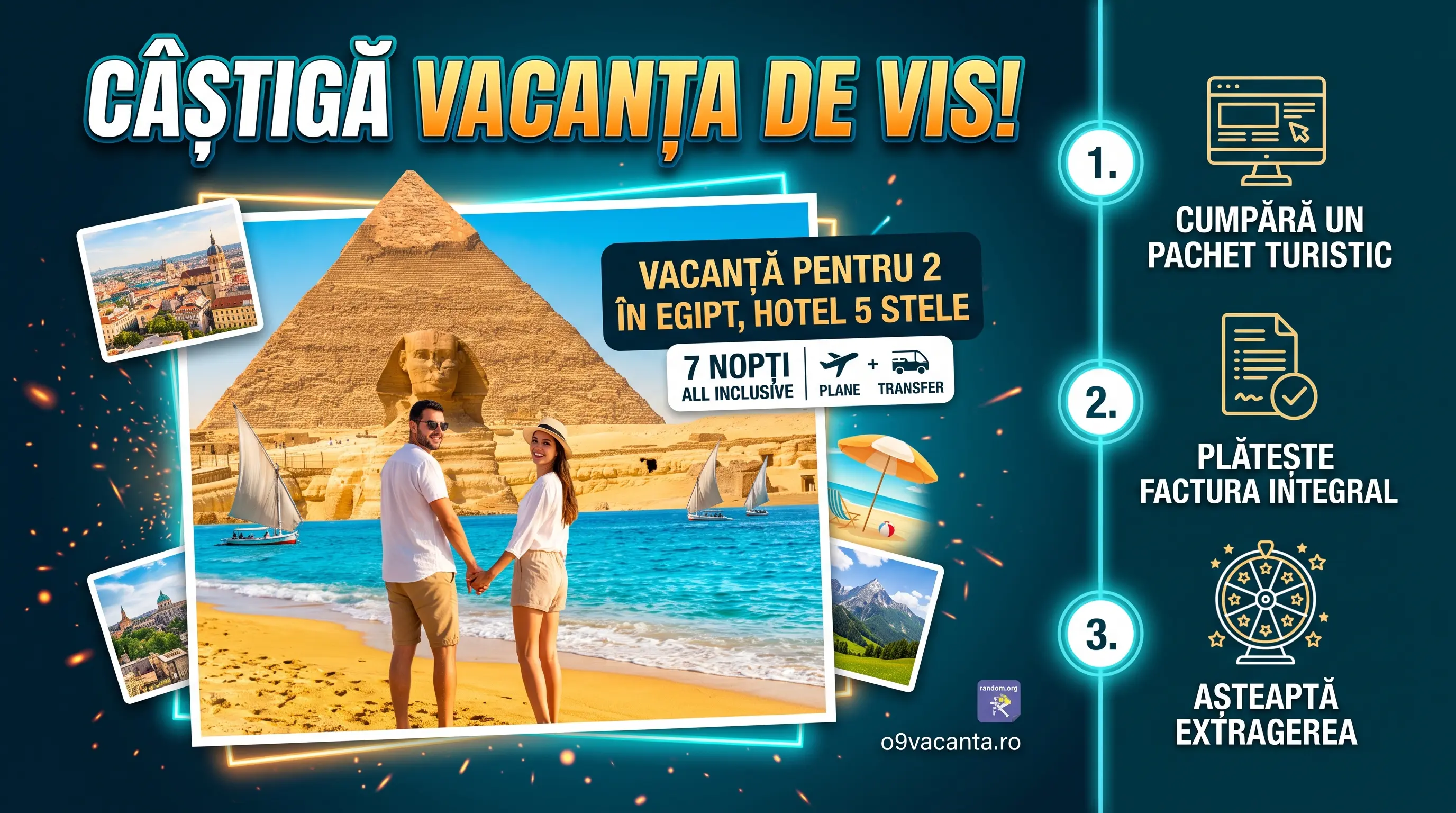 Concurs o9vacanta - Cumpără pachet turistic și câștigă vacanță în Egipt (până pe 31...