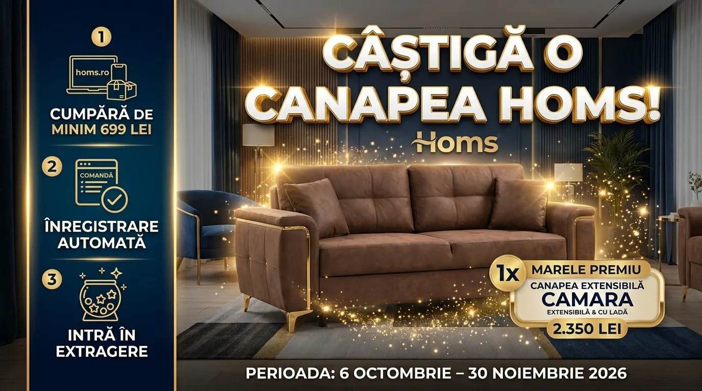 Concurs Homs - Cumpără și câștigă o canapea Camara (până pe 30 noiembrie) - Concursier