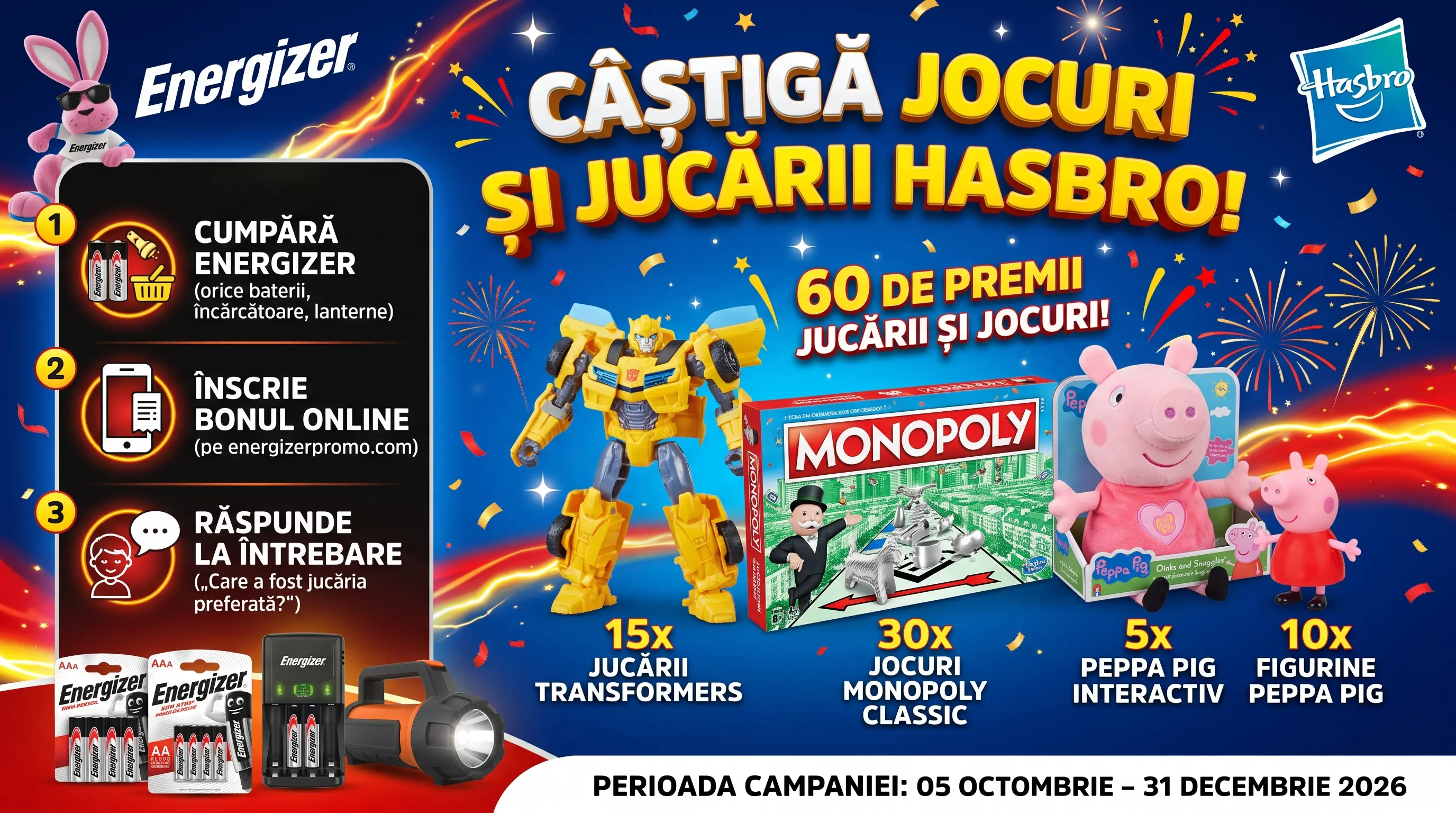 Concurs Energizer: Cumpără și câștigă jucării Hasbro (până pe 31 Decembrie) - Concursier