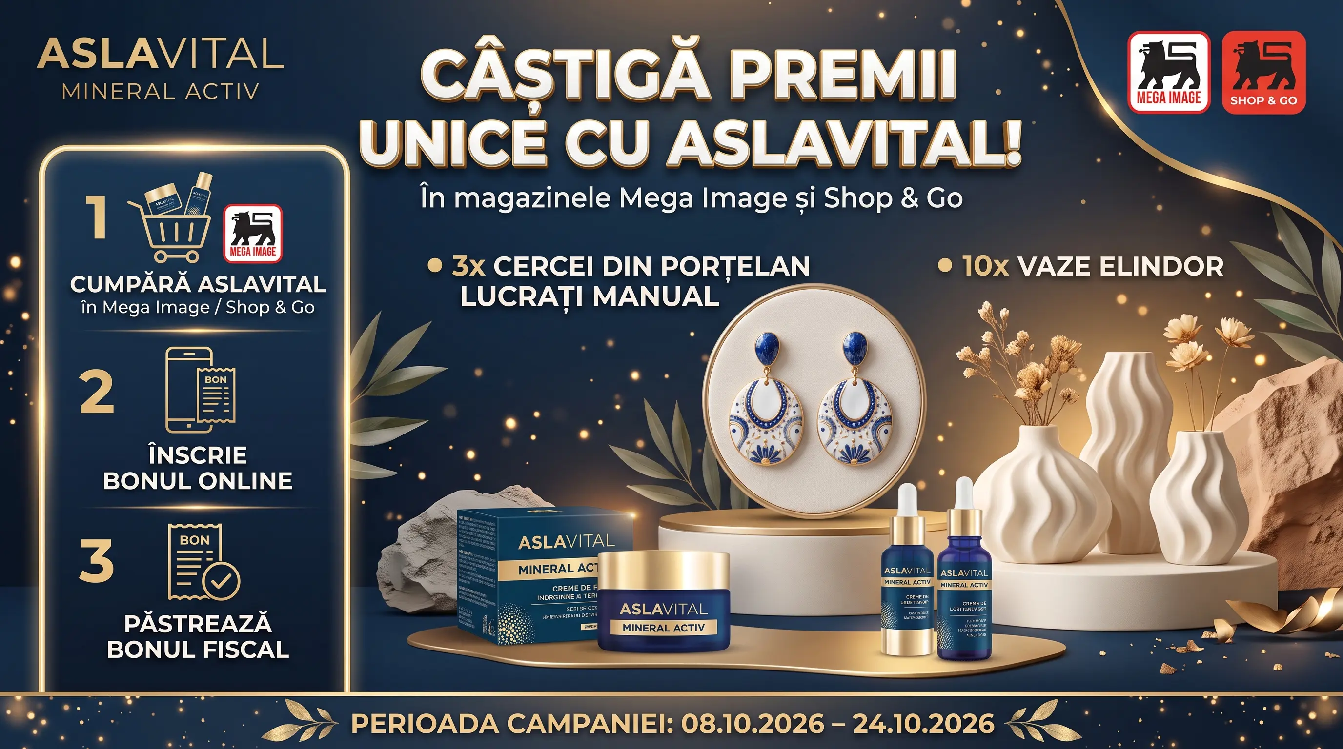 Concurs Farmec: Cumpără Aslavital și câștigă cercei din porțelan (până pe 24 octombrie) -...