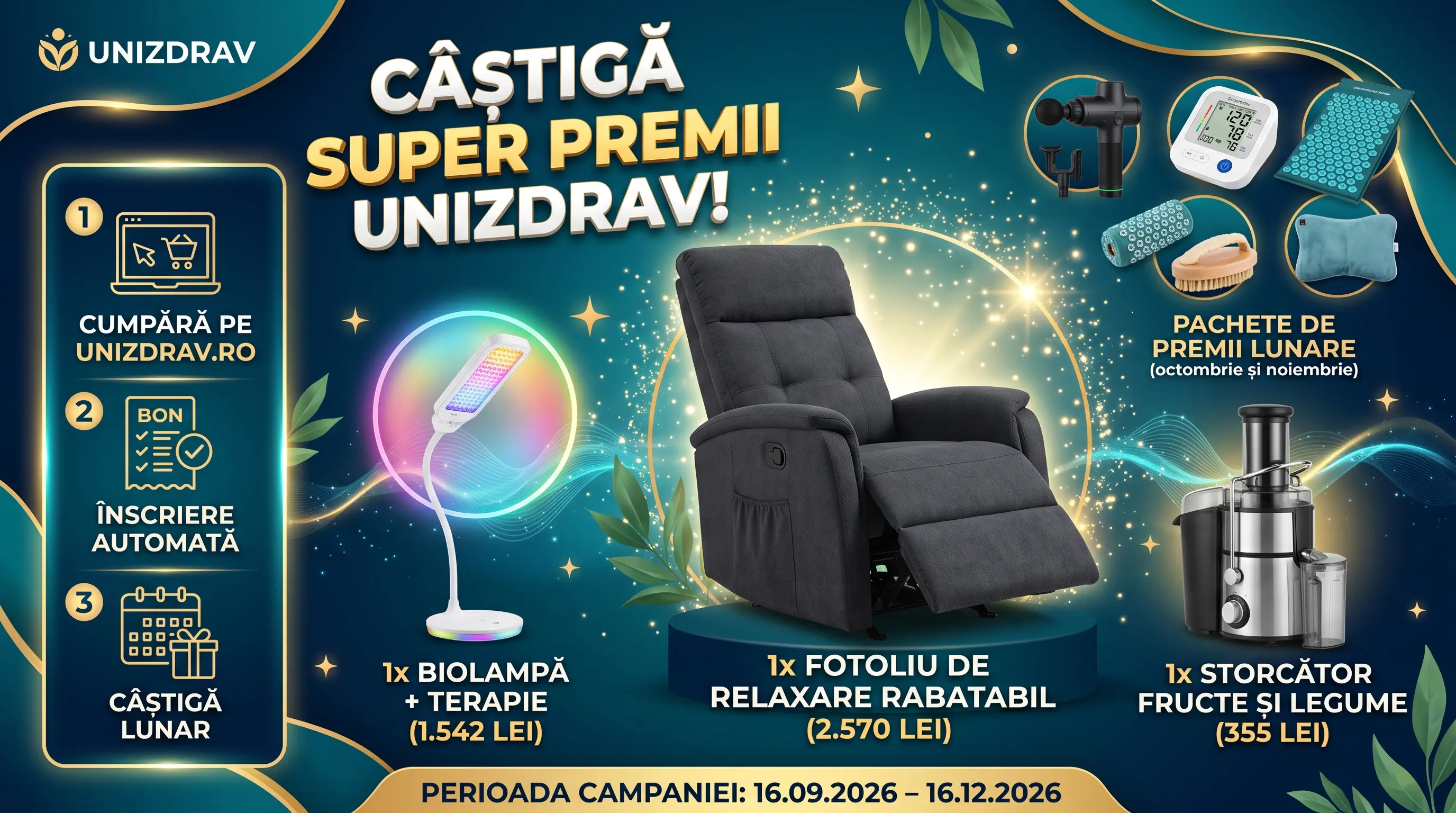 Concurs Concurs UNIZDRAV - Cumpără și câștigă premii de relaxare (până pe 16 decembrie) -...