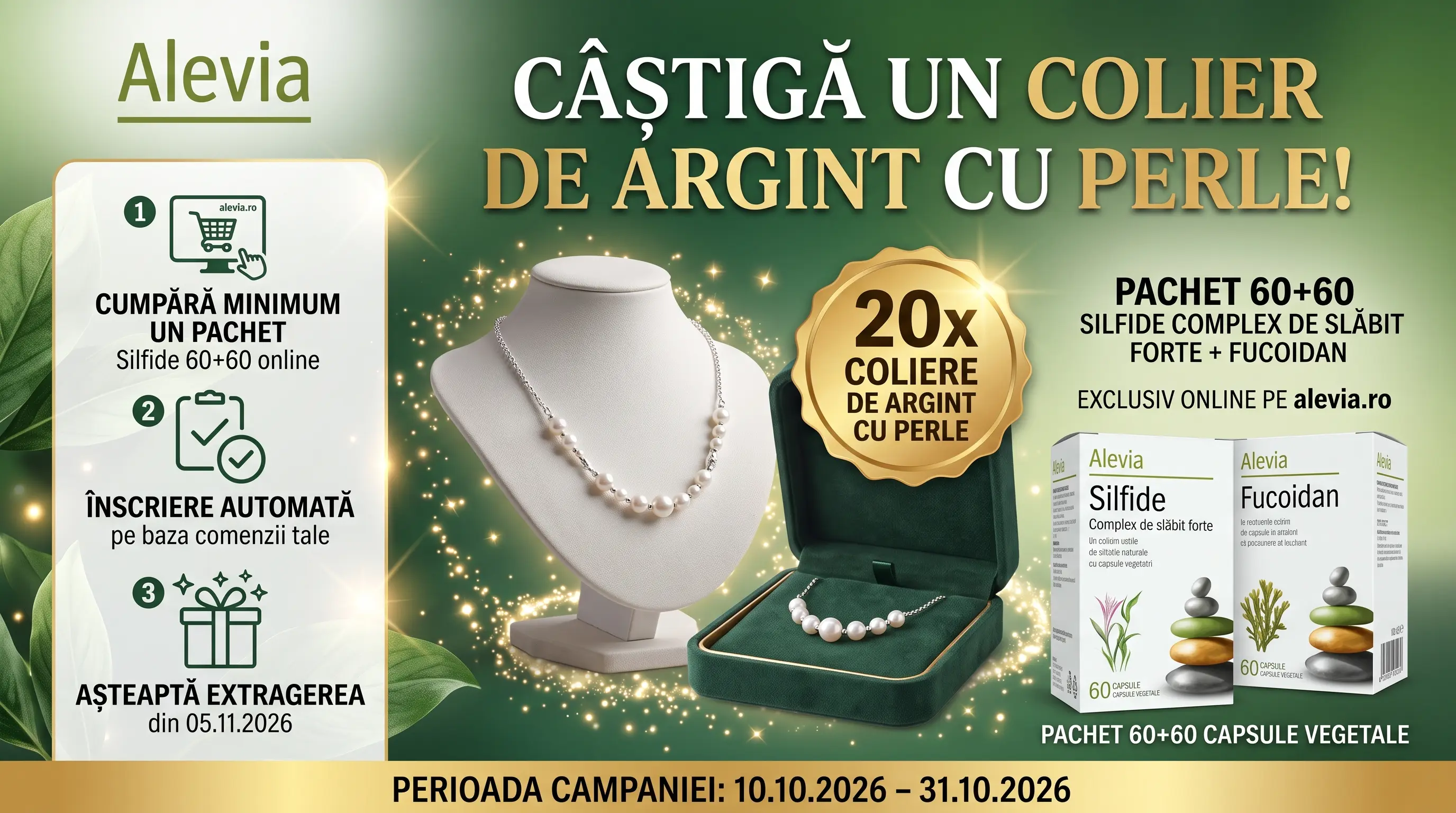 Concurs Alevia: Cumpără și câștigă colier de argint cu perle (până pe 31 octombrie) -...