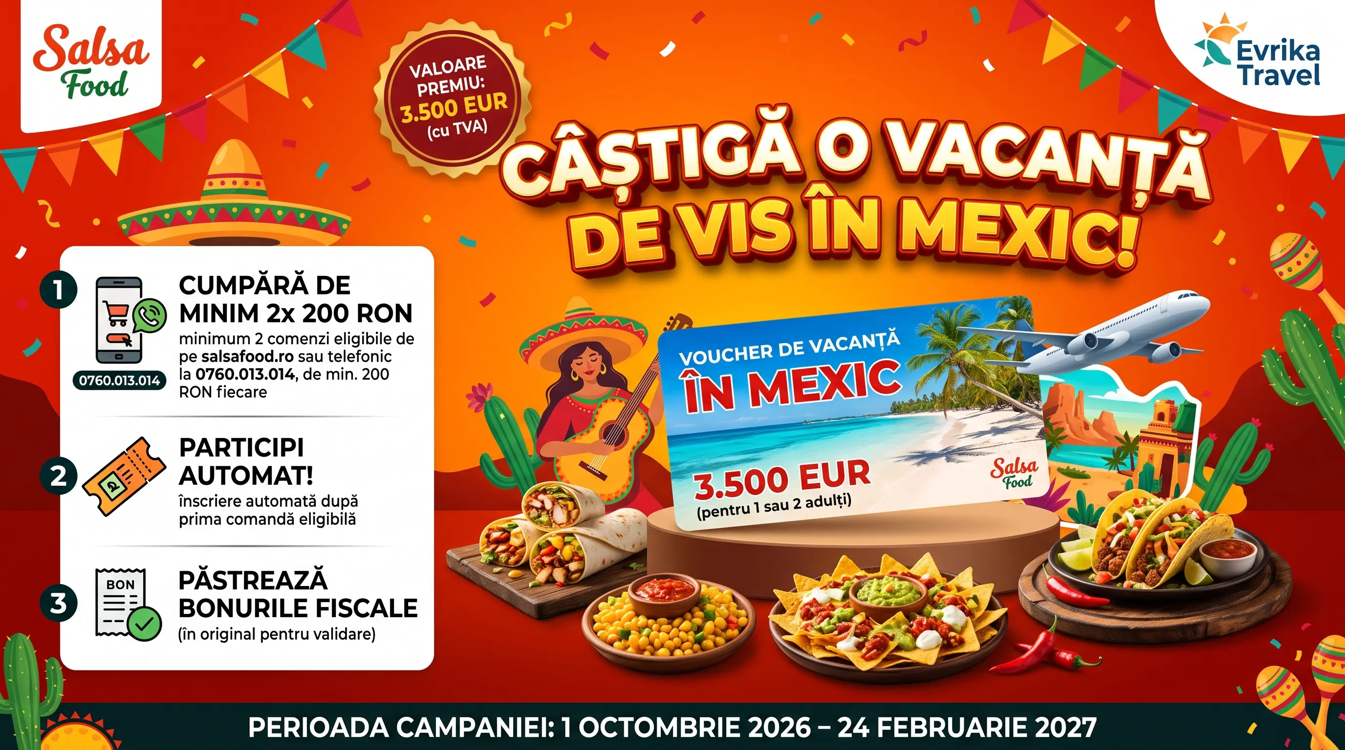 Concurs Concurs Salsa Food - Cumpără și câștigă o vacanță în Mexic (până pe 24 februarie) -...