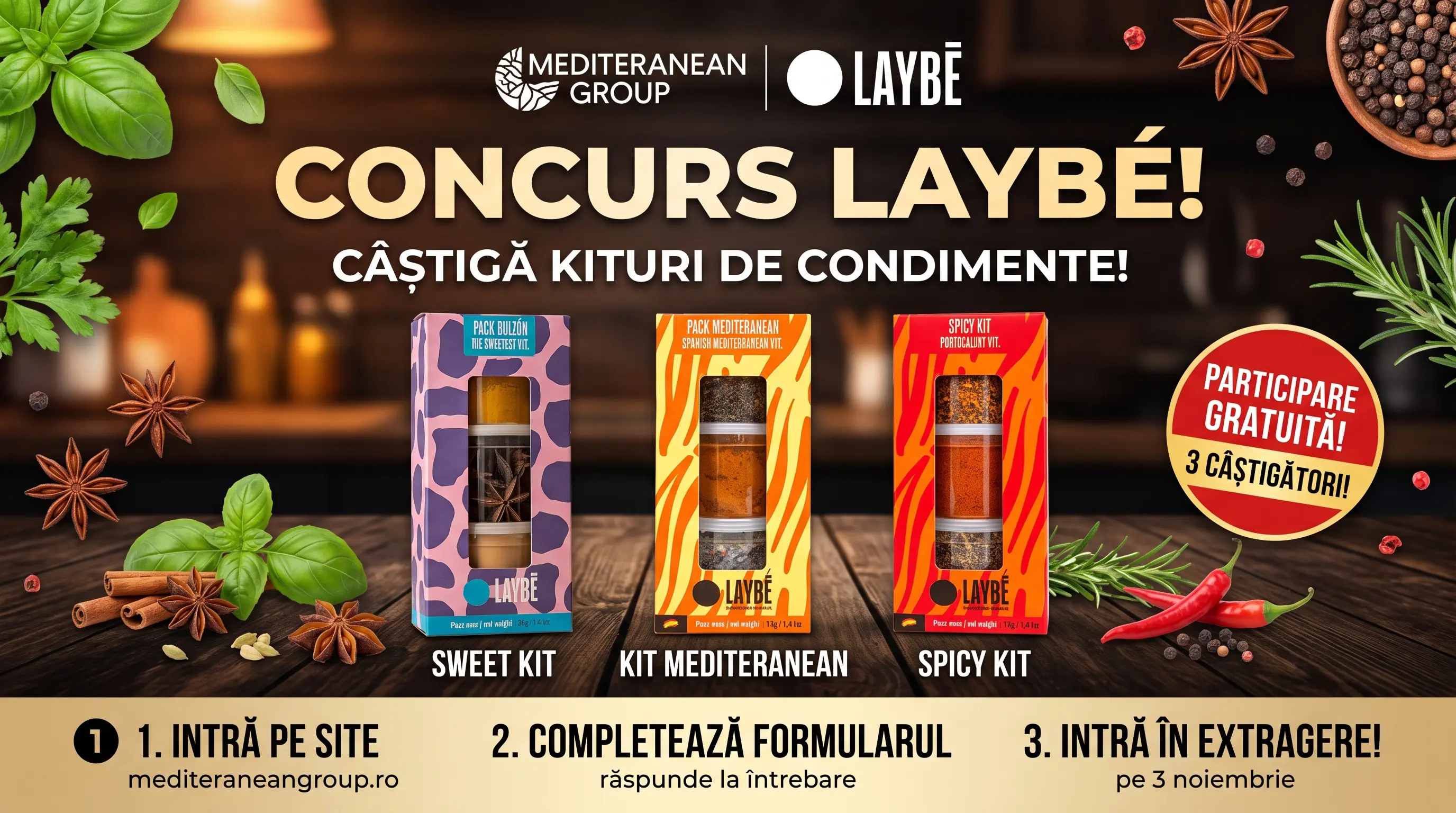 Concurs Mediteranean Group - Câștigă kituri de condimente Laybé (până pe 2 noiembrie)