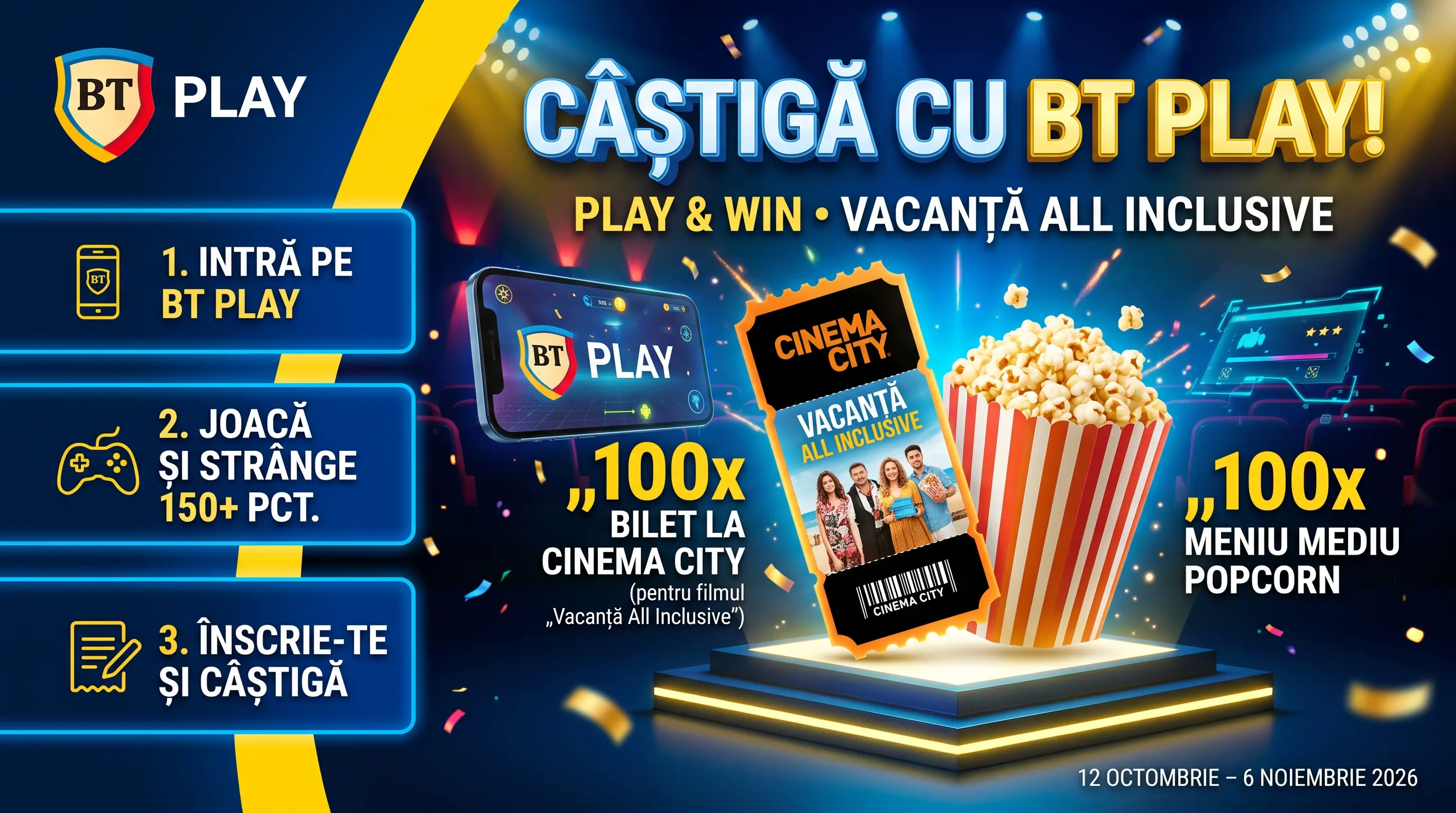 Concurs BT Play - Vouchere Cinema City până pe 6 noiembrie - Concurs Gratuit | Concursier