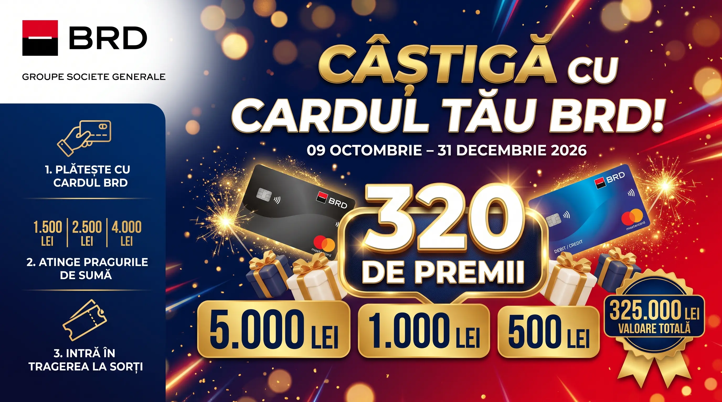 Concurs BRD: Cumpără și câștigă premii în valoare de 5.000 lei (până pe 31 decembrie) -...