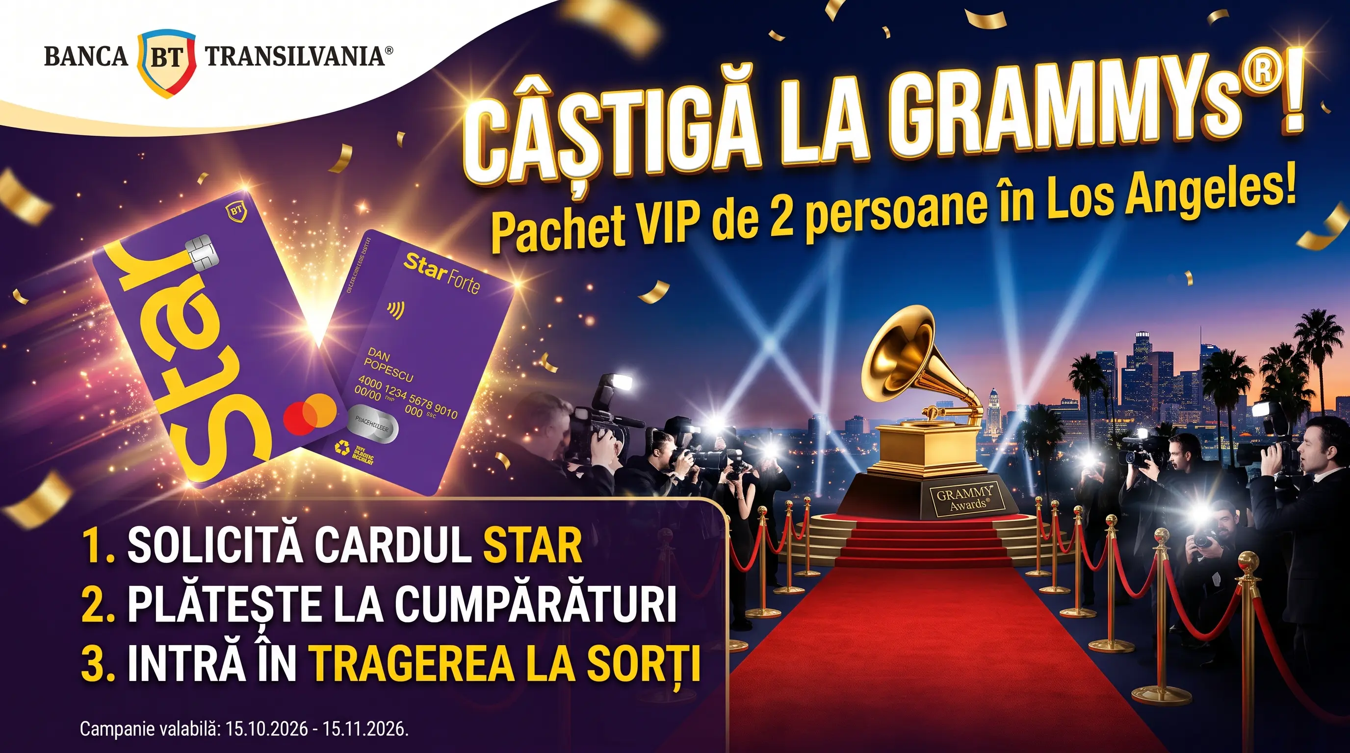 Concurs Concurs Banca Transilvania: Câștigă un pachet la Premiile Grammy în Los Angeles...