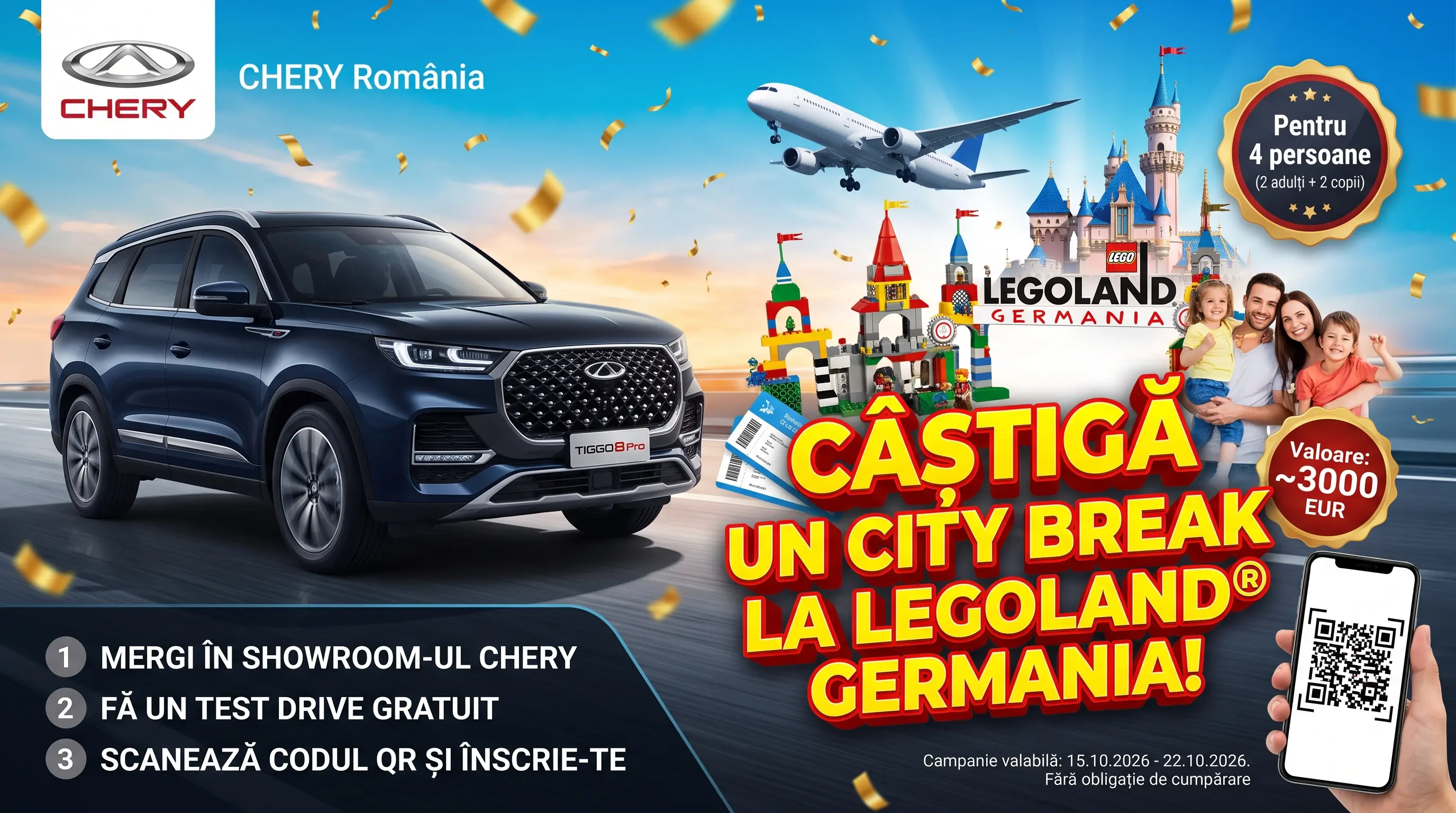 Concurs CHERY: Test Drive și Câștigă City Break la LEGOLAND (până pe 22 octombrie) -...
