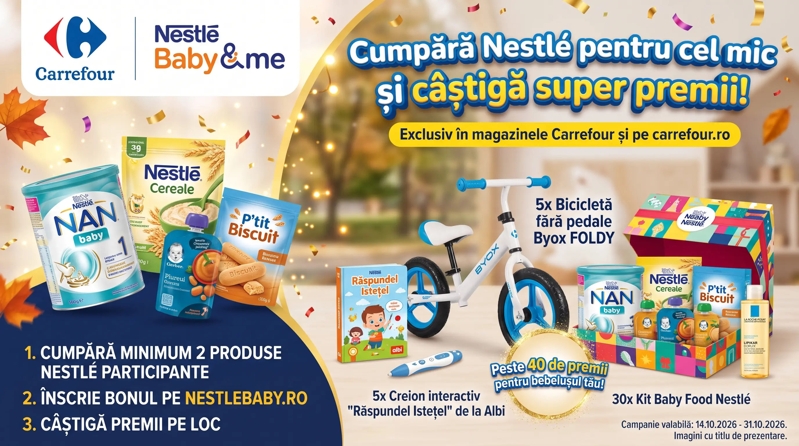 Concurs Concurs Nestlé Baby: Cumpără și câștigă Creion Electronic sau Bicicletă (până pe 31...