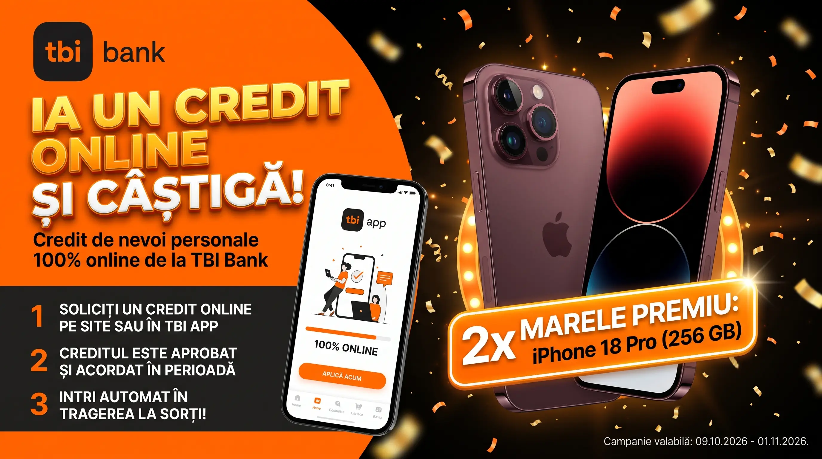 Concurs TBI Bank: Câștigă iPhone 18 Pro (până pe 1 Noiembrie) - Concursier