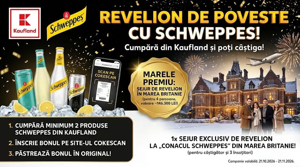 Concurs Concurs Schweppes Kaufland - câștigă un Revelion pentru 4 persoane în Marea...
