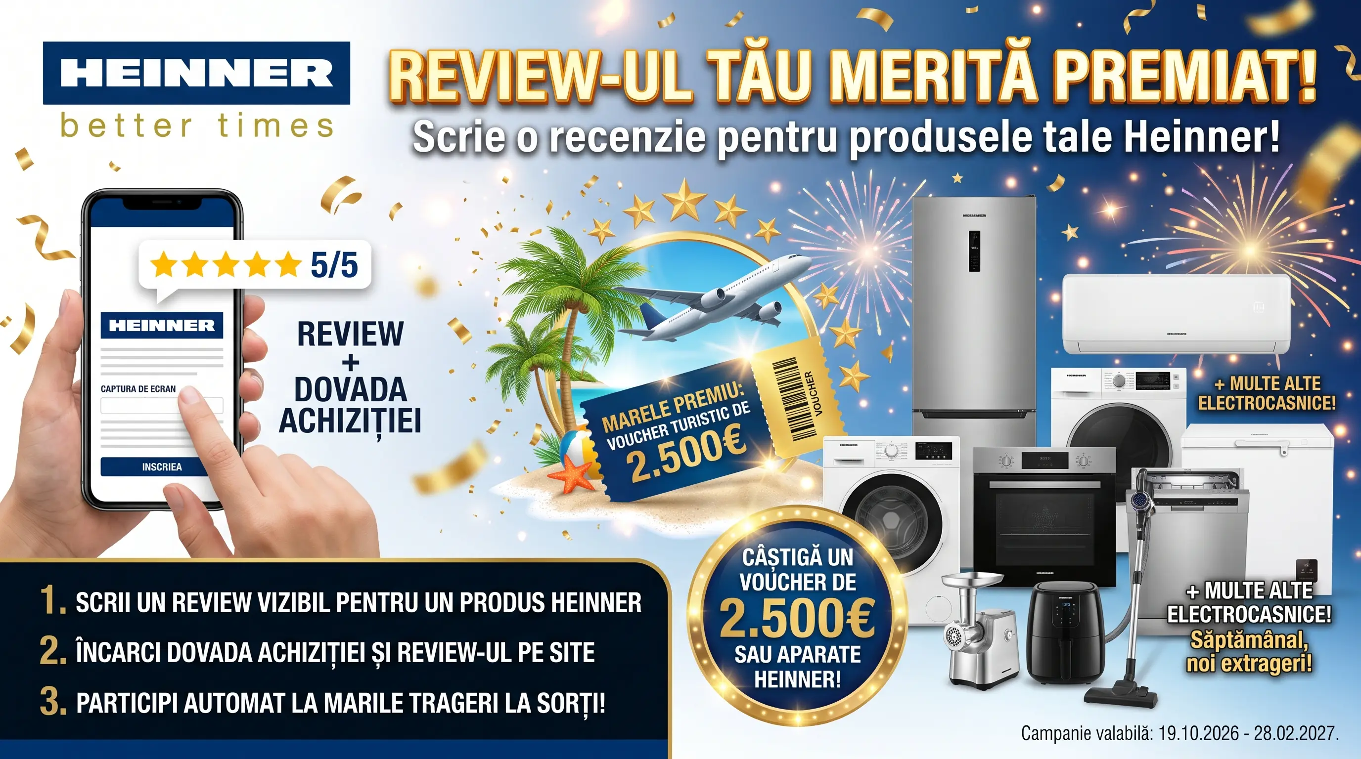 Concurs Heinner - Câștigă un voucher turistic de 2.500 euro (până pe 28 februarie) - Concursier