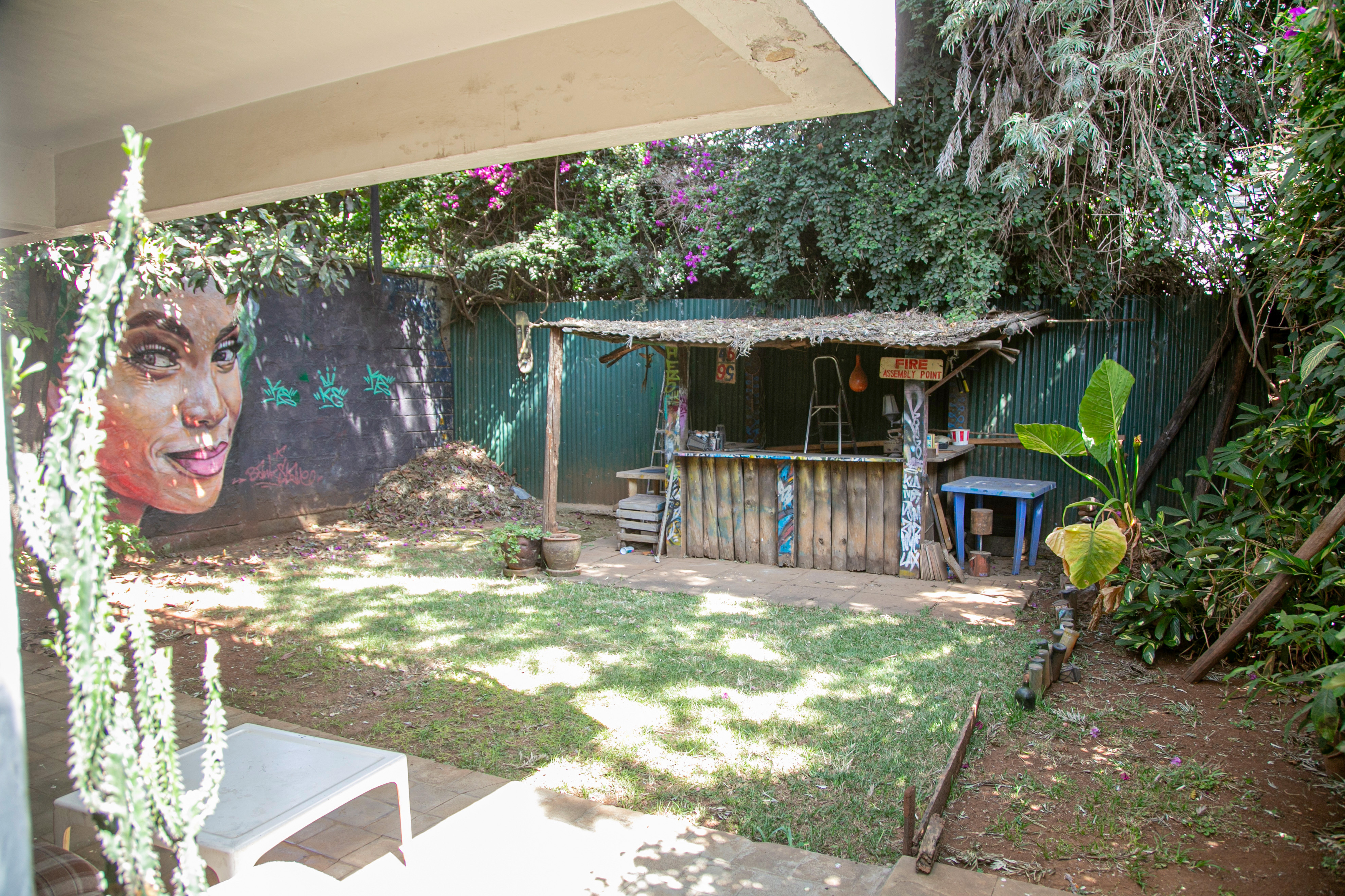 Private backyard greenery