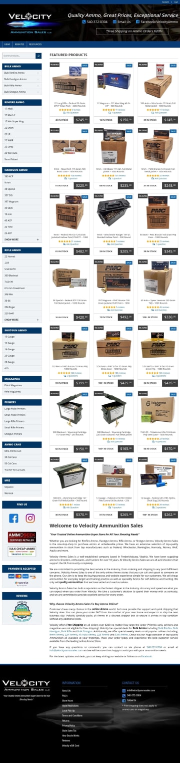 Velocity Ammunition Sales