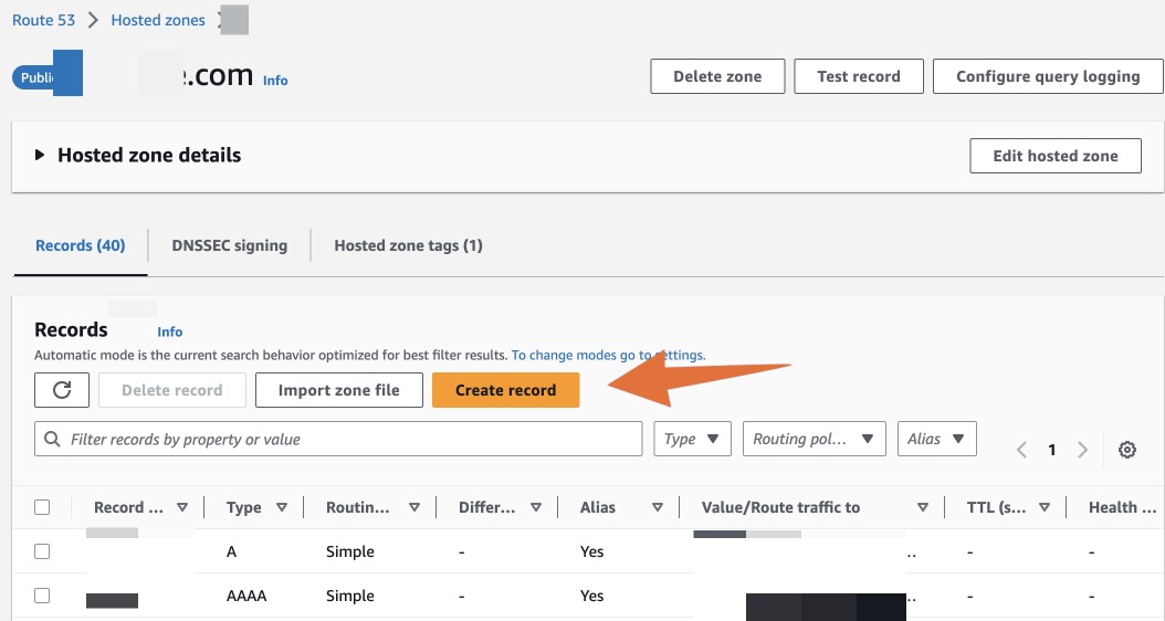 Create record at Route 53 for FlowiseAI on AWS EC2