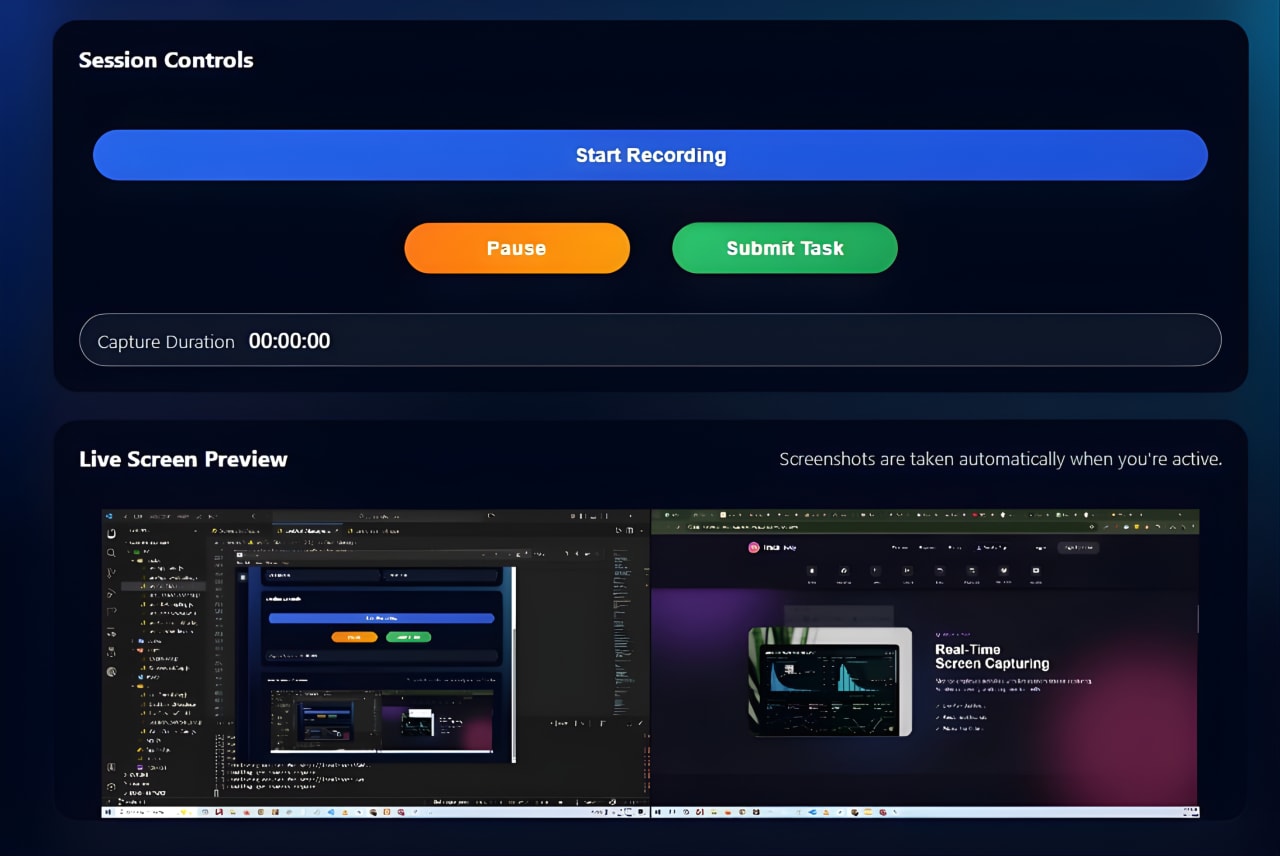 Activity Tracking Screen Capture