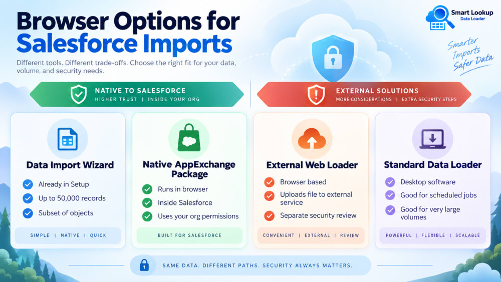 Browser-based import options and their trade-offs