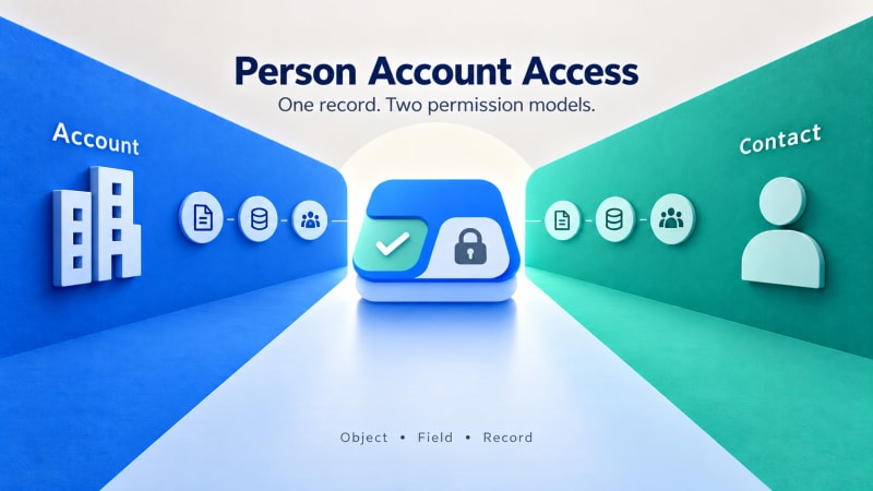 A Person Account record governed by both Account and Contact permission models at once
