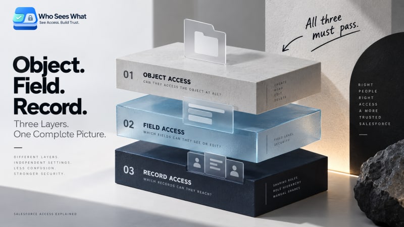 Object, field and record access resolved together for one Salesforce user