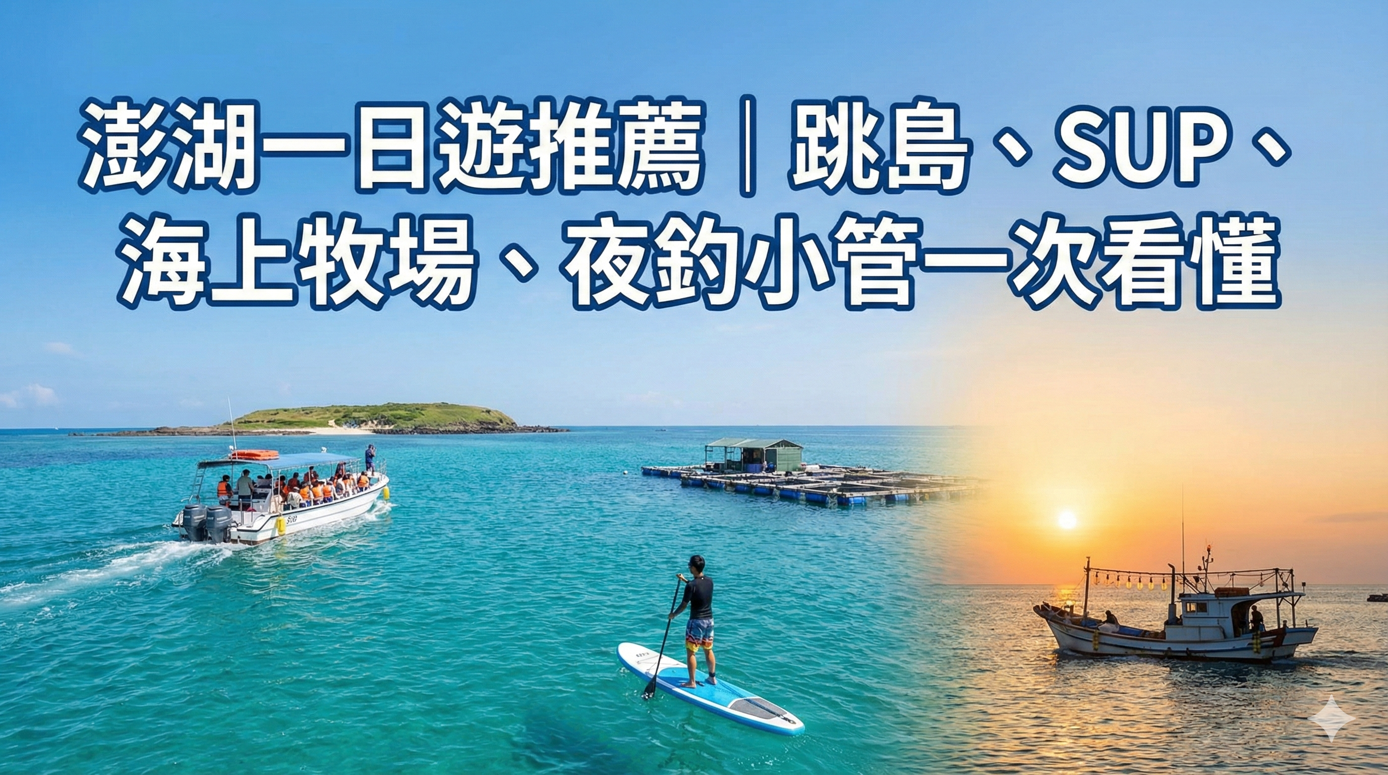 澎湖一日遊推薦｜跳島、SUP、海上牧場、夜釣小管一次看懂