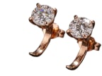 Soleil Rosé Studs — dark editorial stone shot