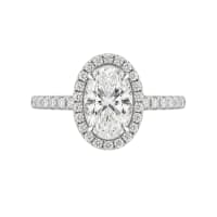 Platinum Halo Oval Cut ring