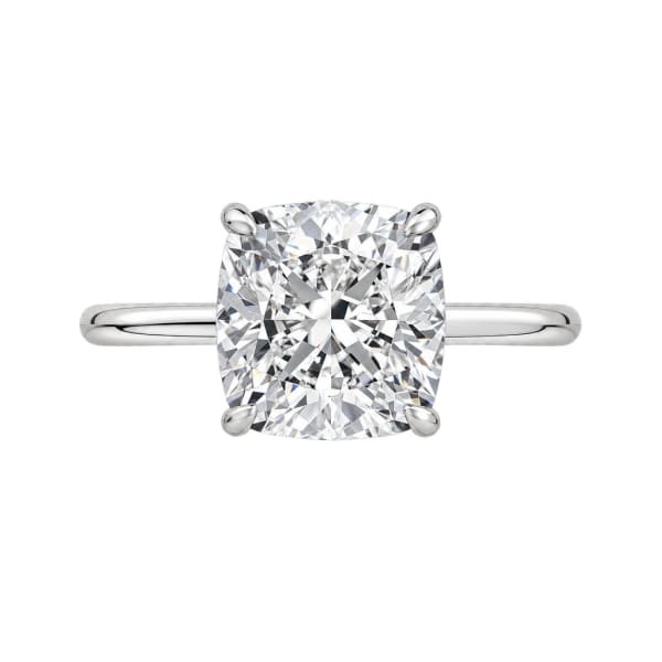 Platinum Solitaire Cushion Cut Engagement Ring
