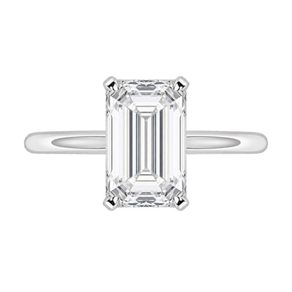 Platinum Solitaire Emerald Cut Engagement Ring